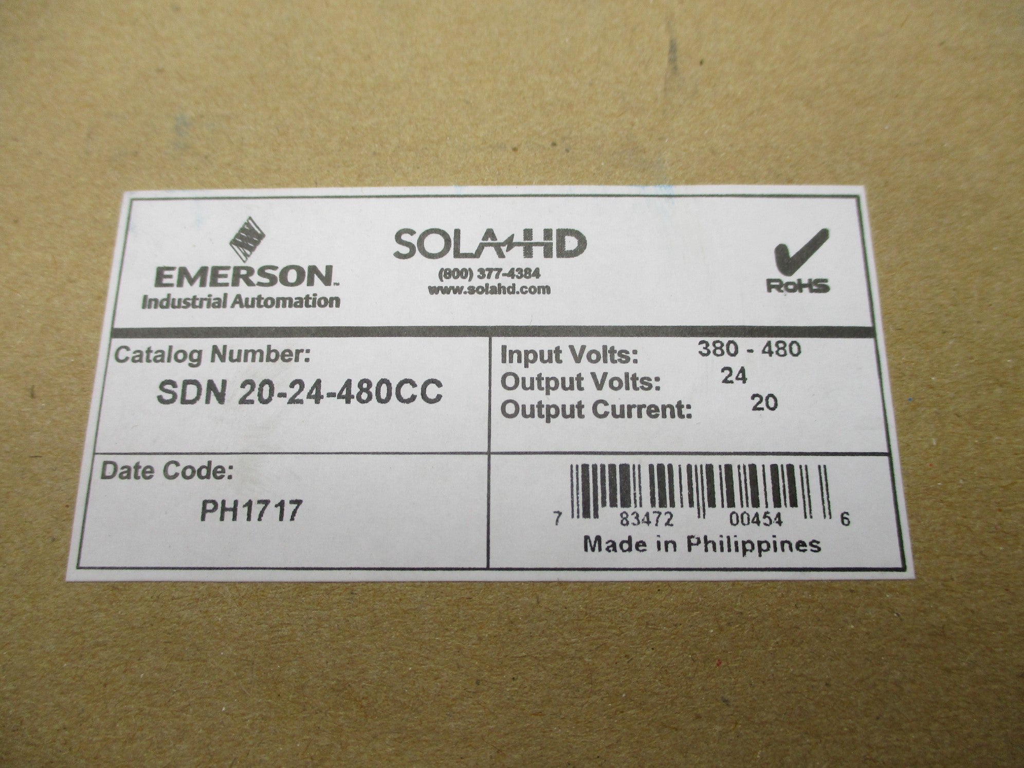 SOLA SDN20-24-480CC NSMP
