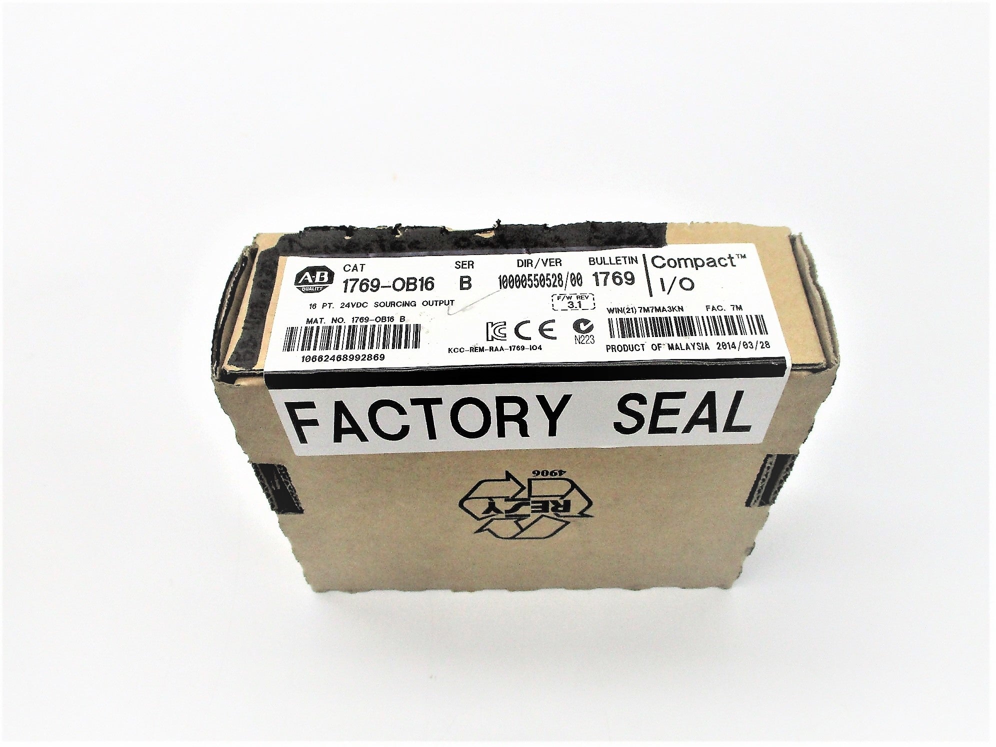 ALLEN BRADLEY 1769-OB16 SER. B F/W 3.1 DATE: 2014 (BR/WH) NSFS