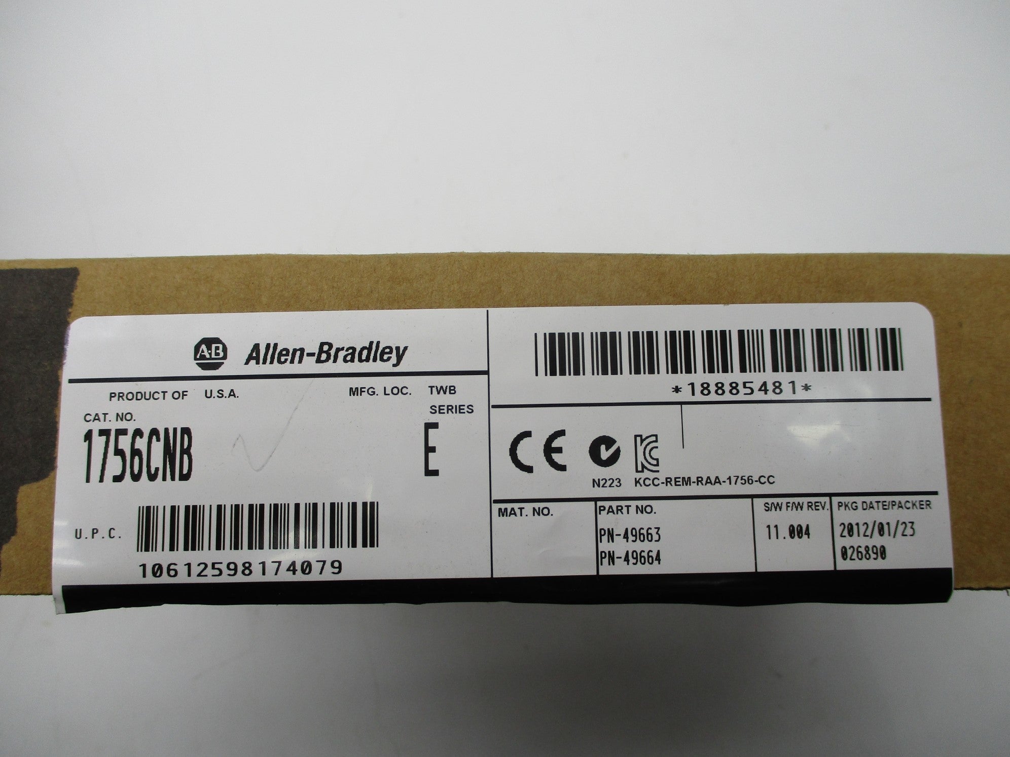 ALLEN BRADLEY 1756-CNB SER. E F/W 11.004 NSMP