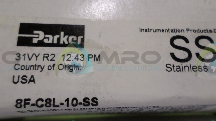 PARKER 8F-C8L-10-SS VALVE *NEW IN BOX*