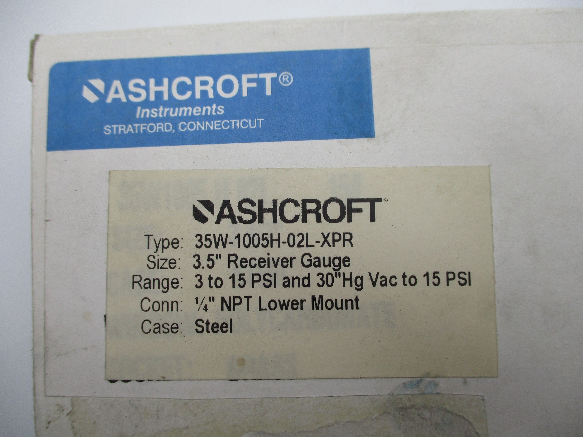 ASHCROFT 35W-1005H-02L-XPR NSMP