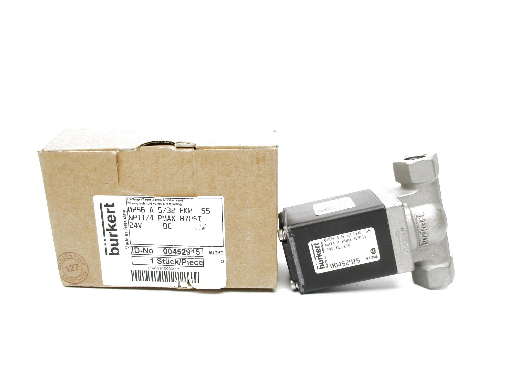 BURKERT 0256-A-5/32-FKM-SS 24V NSMP