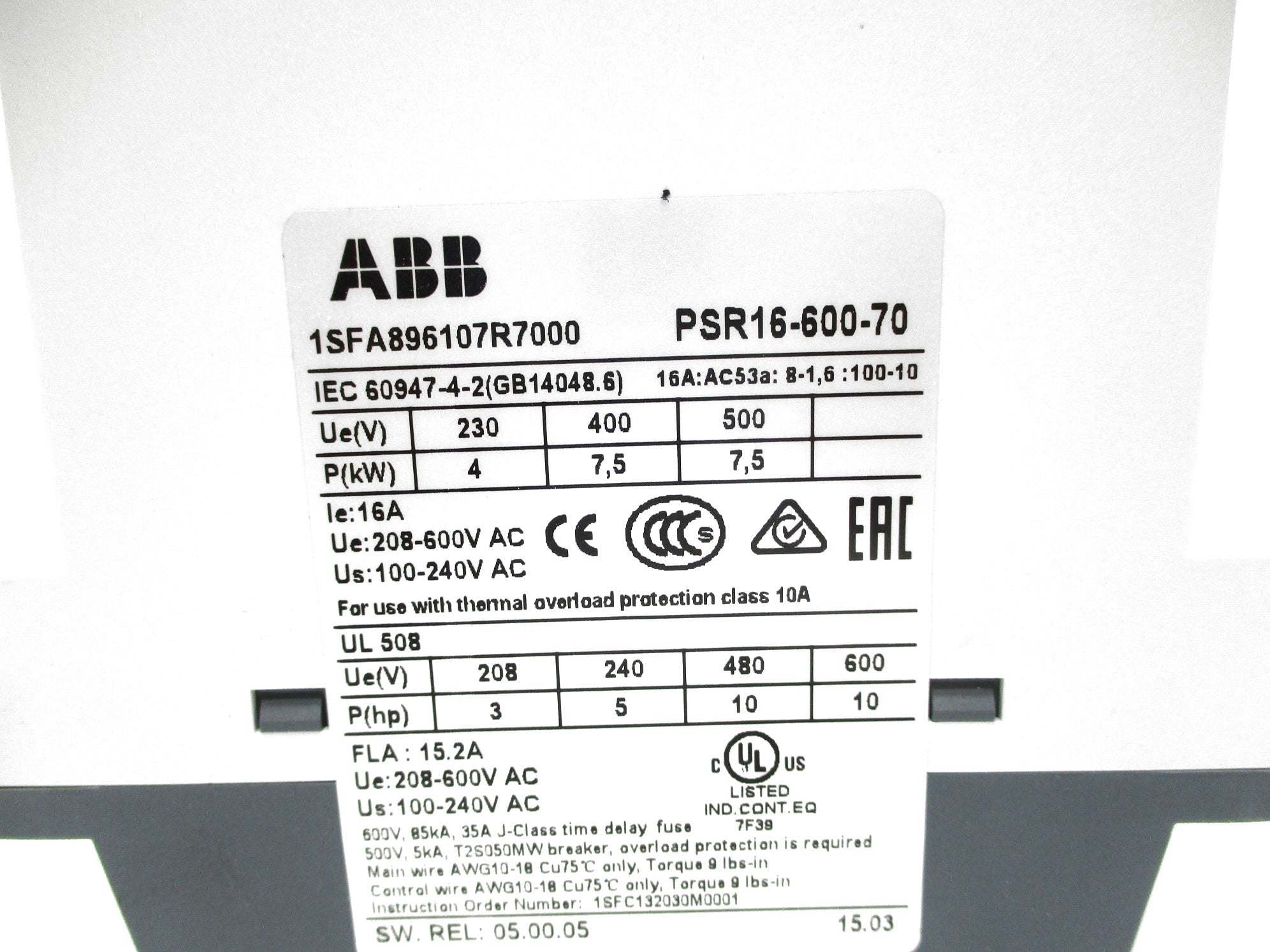 ABB PSR16-600-70 1SFA896107R7000 NSNP