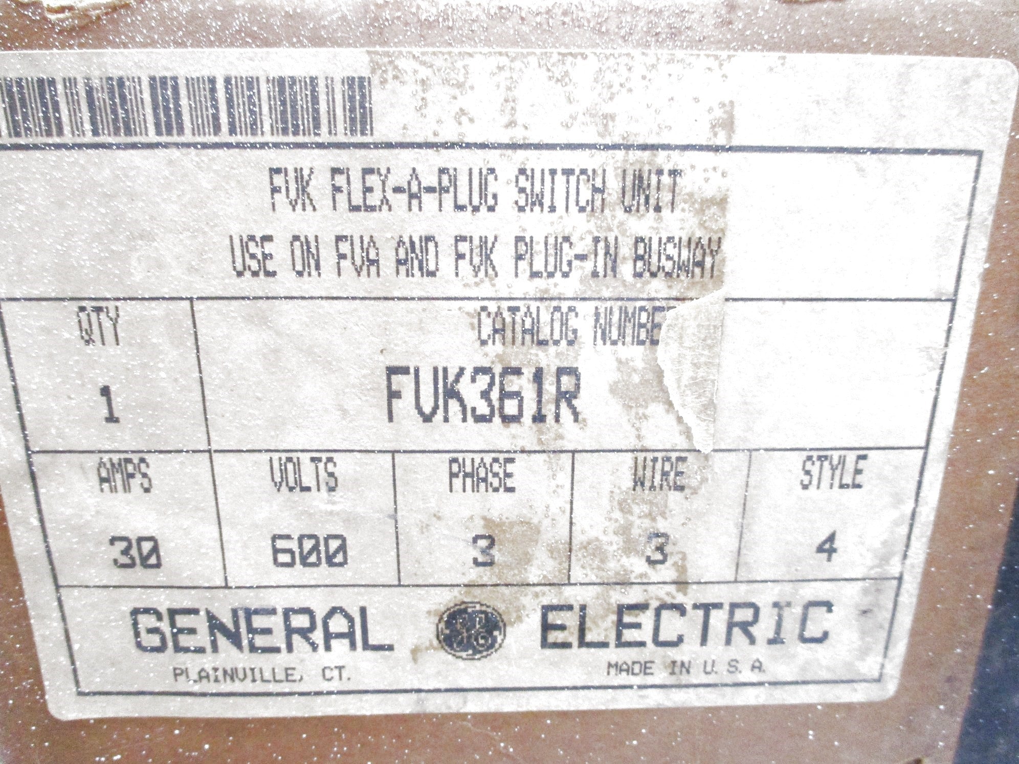 GENERAL ELECTRIC FVK361R NSMP