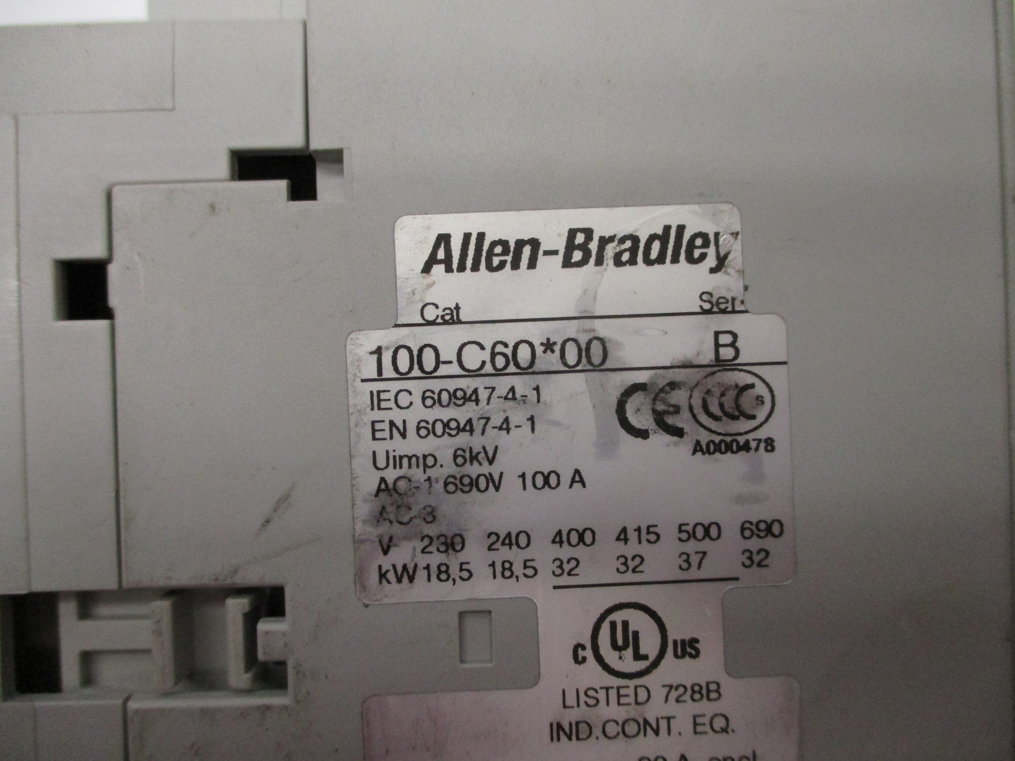 ALLEN BRADLEY 100-C60D00 SER. B 110/120V NSNP