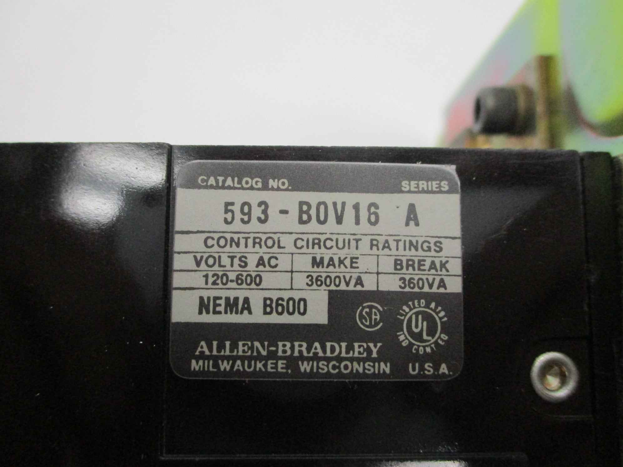 INDUSTRIAL SPARE PART 593-BOV16 SER. A 120/600VAC NSNP