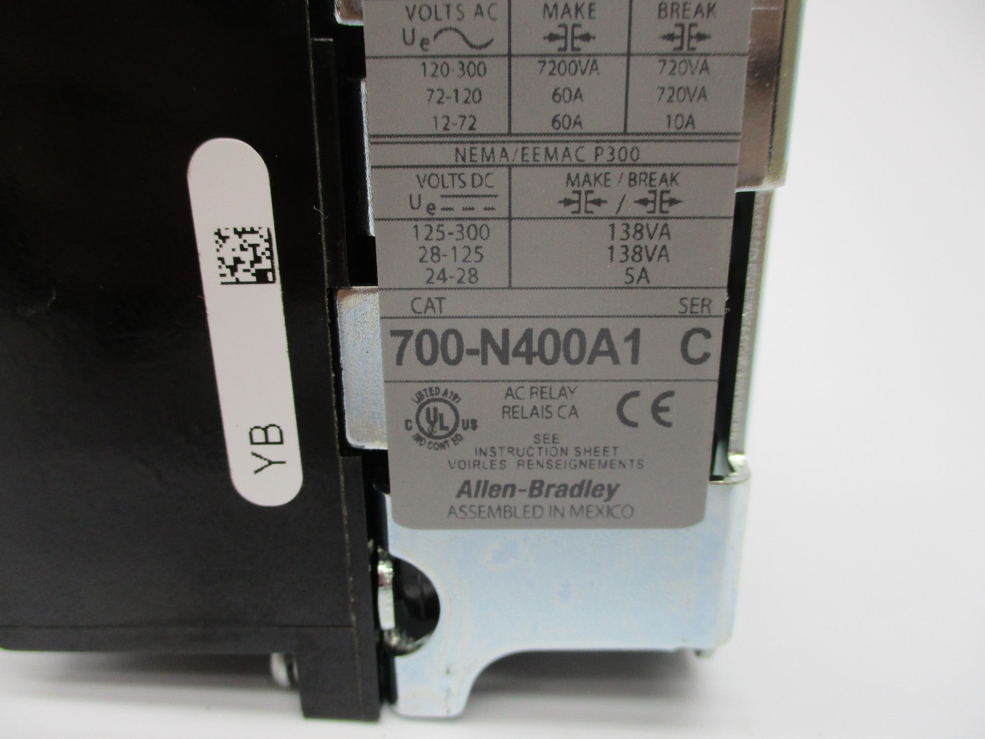 ALLEN BRADLEY 700-N400A1 SER. C 110/120VAC NSNP
