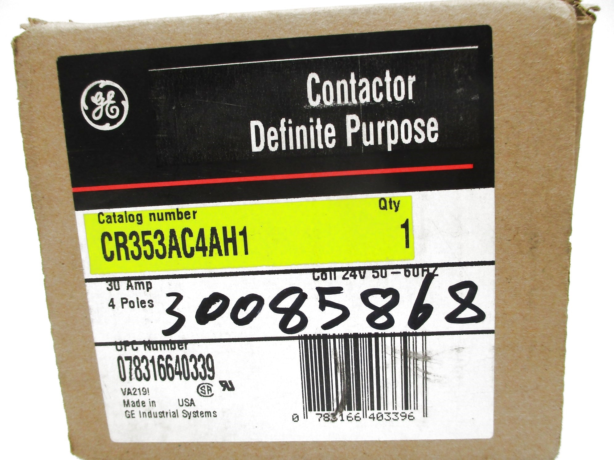 GENERAL ELECTRIC CR353AC4AH1 24V NSMP