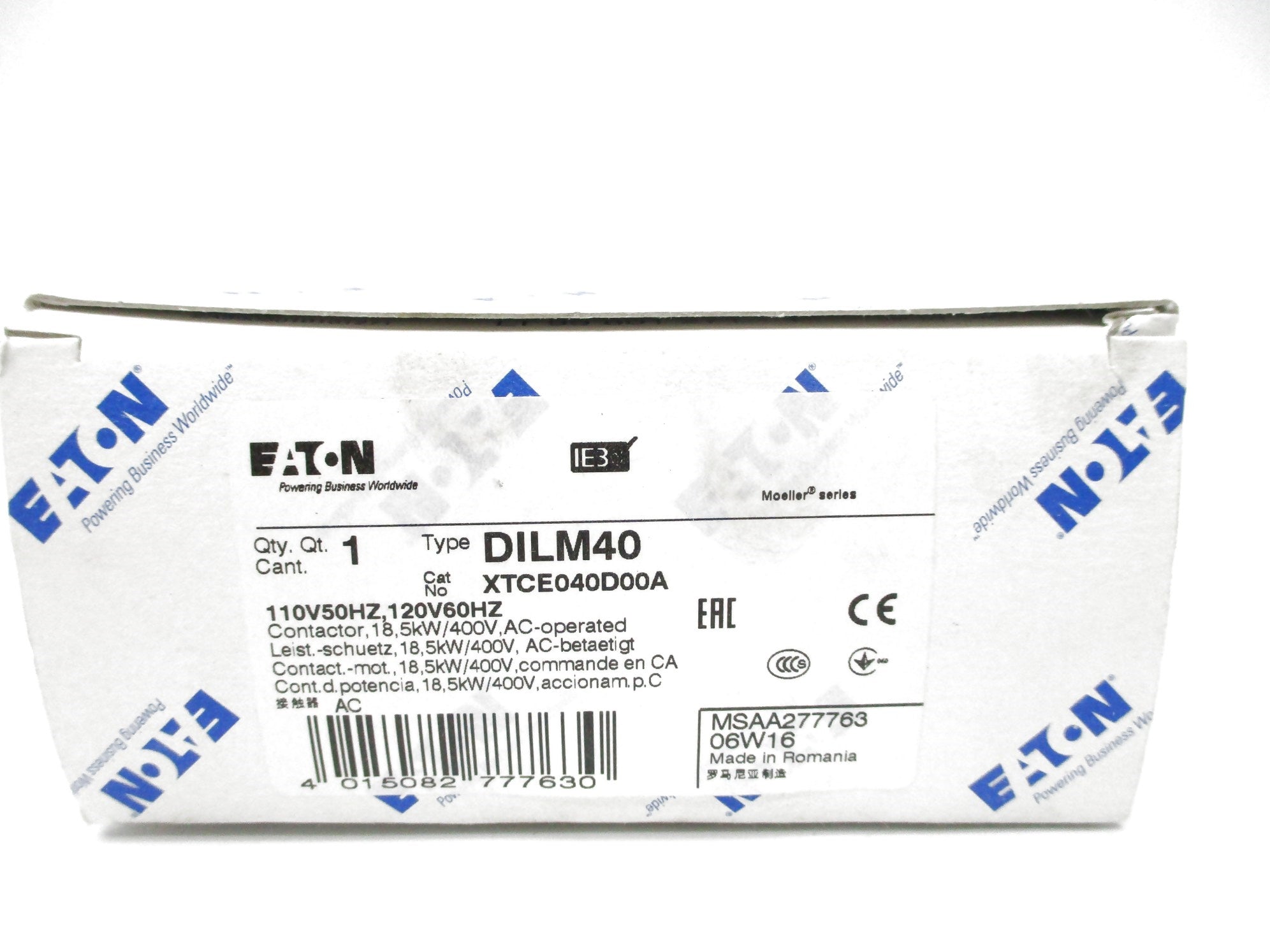 EATON DILM40 XTCE040D00A 110/120V NSMP