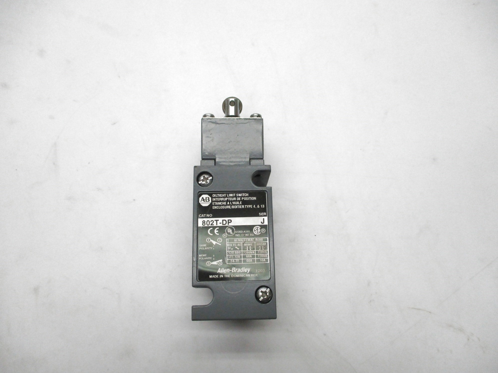 ALLEN BRADLEY 802T-DP SER. J (AS PICTURED) NSNP