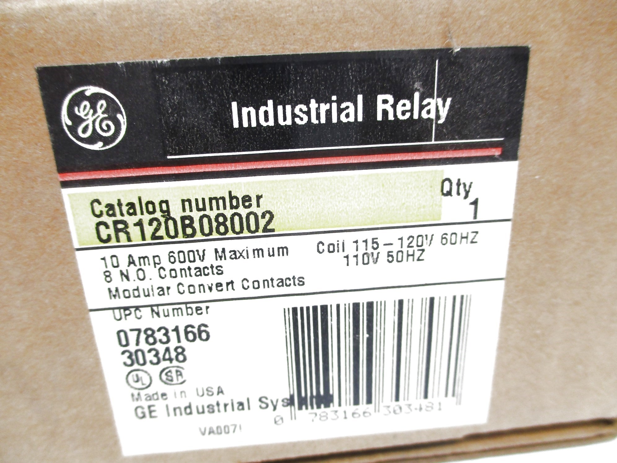 GENERAL ELECTRIC CR120B08002 10A 110/120V NSMP