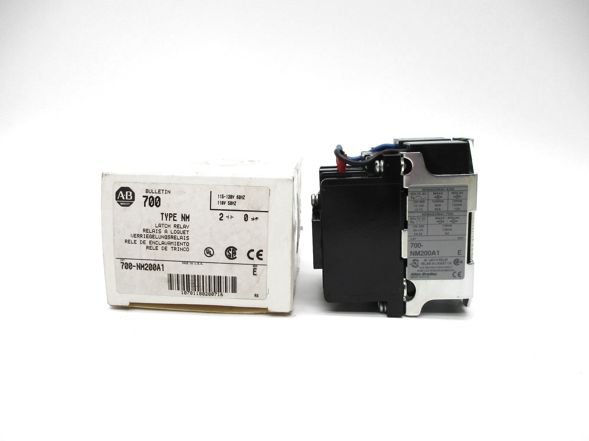 ALLEN BRADLEY 700-NM200A1 SER. E 110/115-120V (WH) NSMP