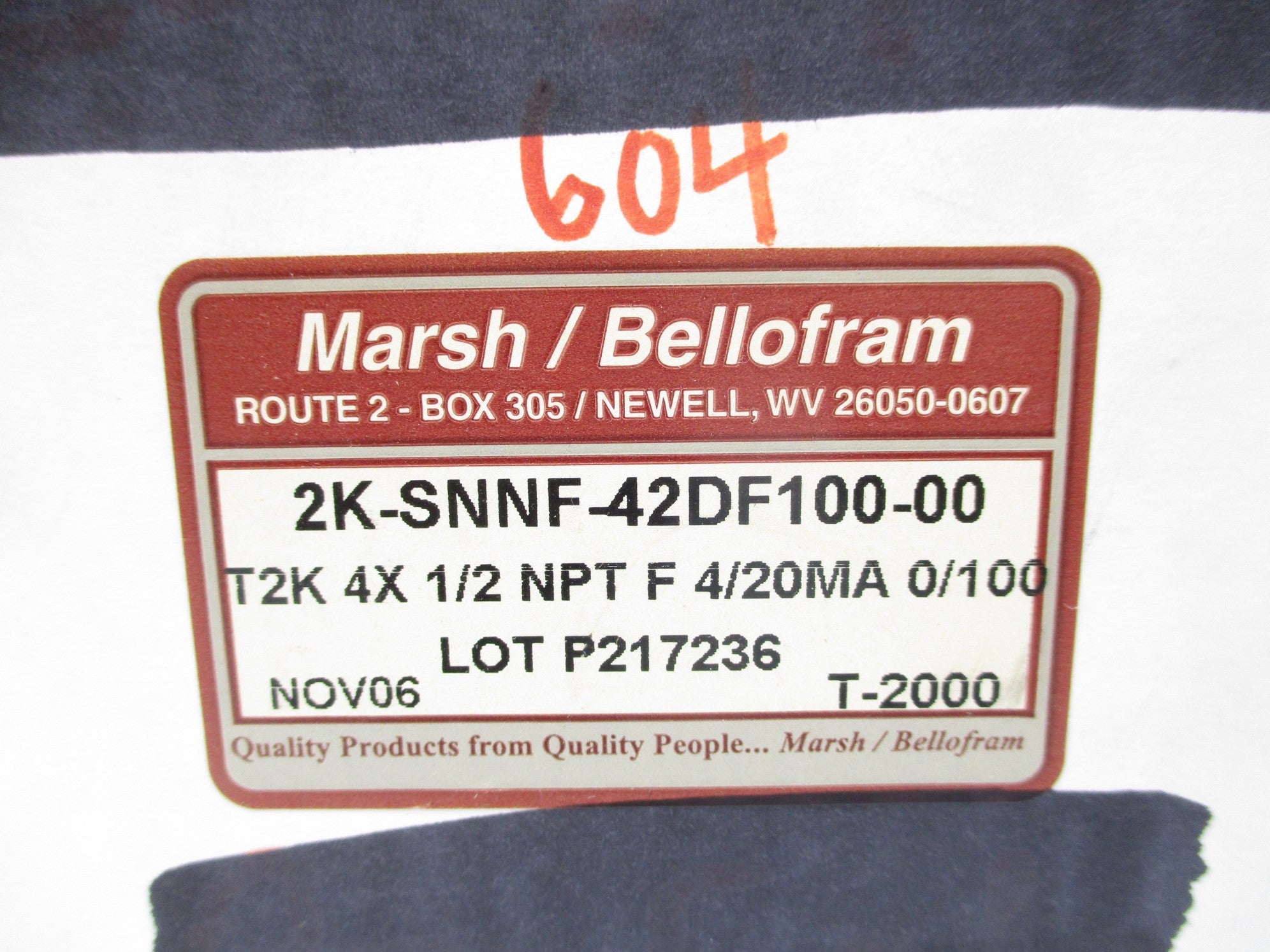MARSH/BELLOFRAM 2K-SNNF-42DF100-00 NSMP