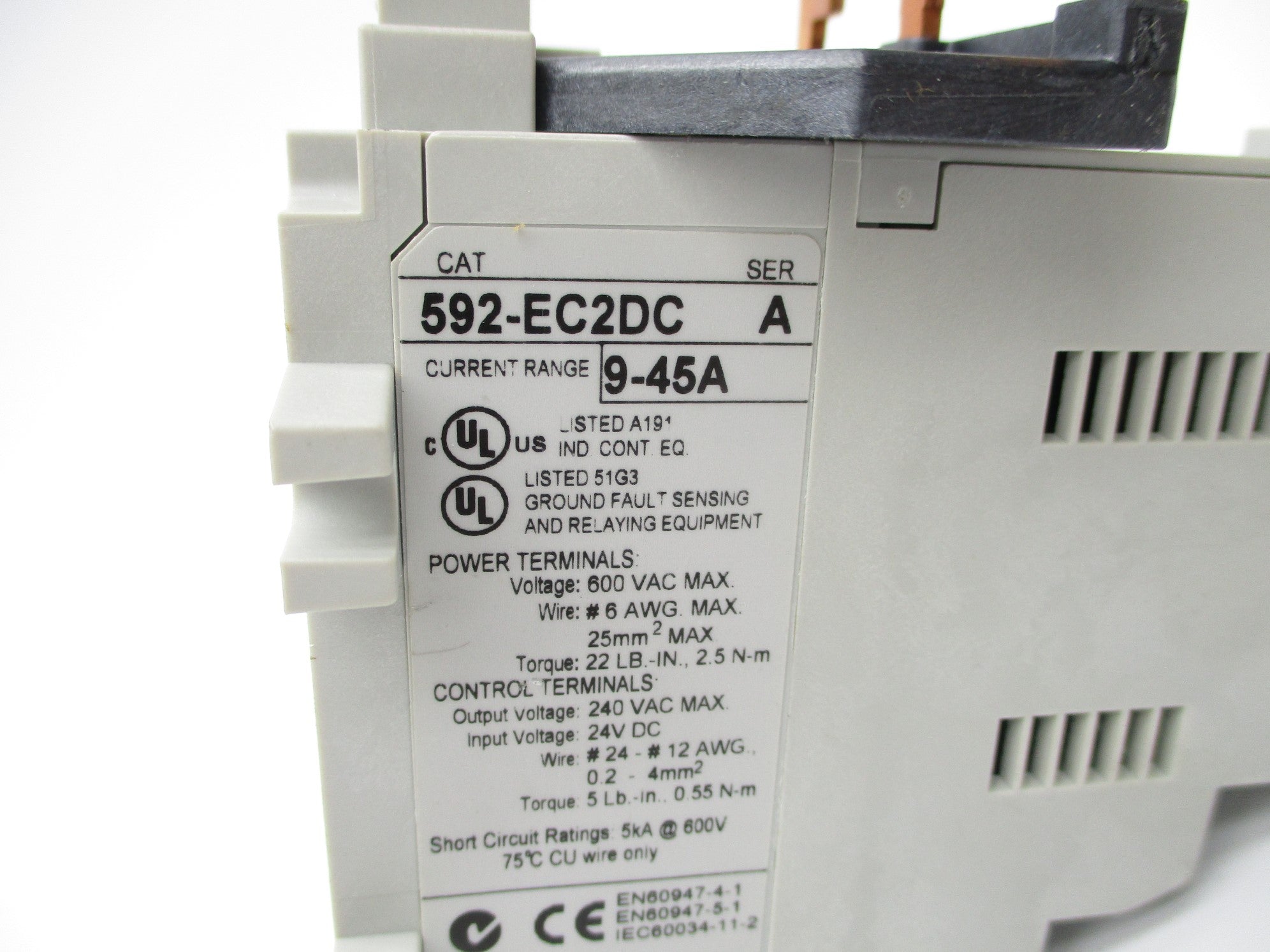 ALLEN BRADLEY 592-EC2DC SER. A F/W 2.002 9-45A 24V NSNP