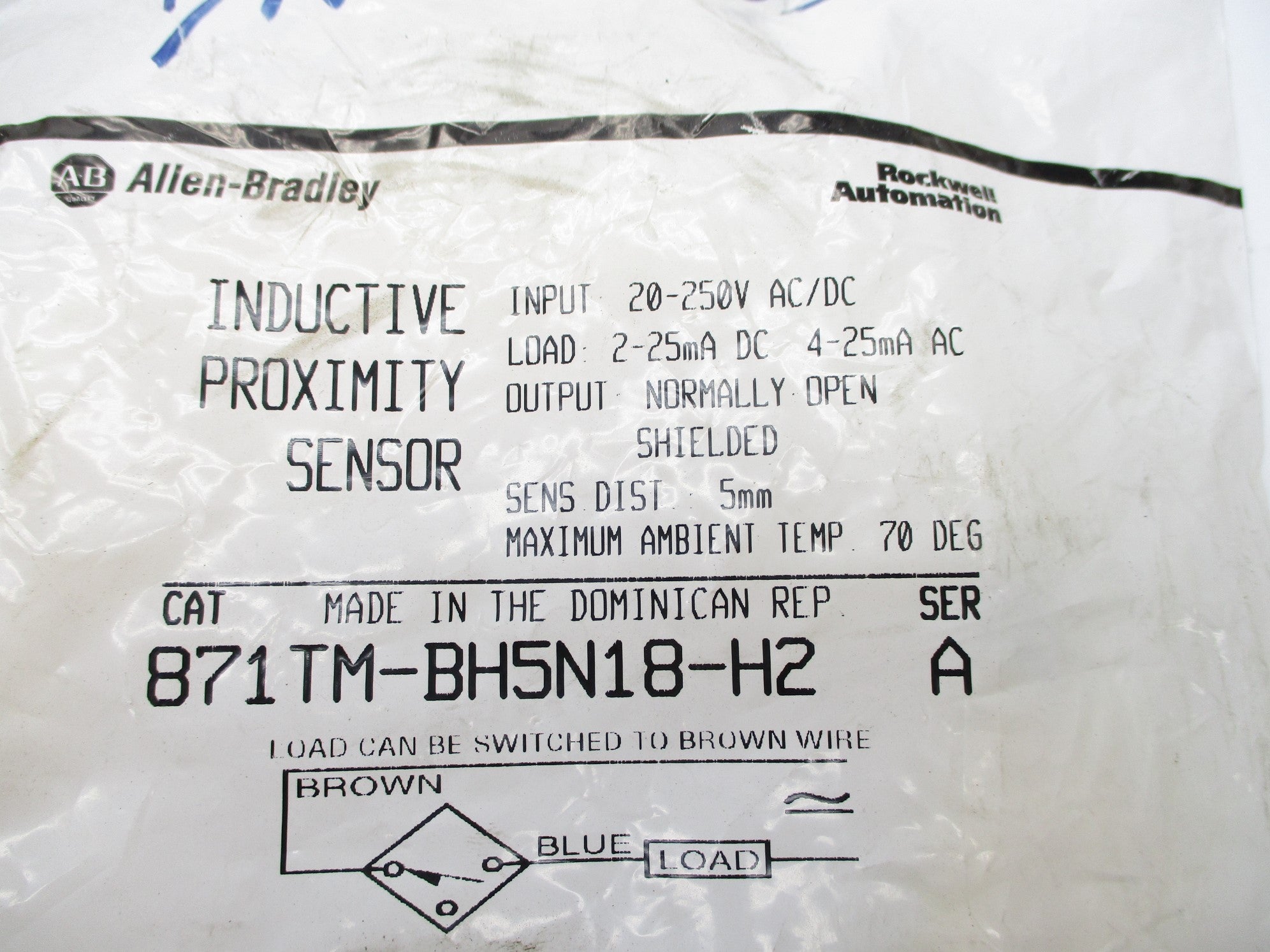INDUSTRIAL SPARE PART 871TM-BH5N18-H2 SER. A 250VAC/DC NSMP
