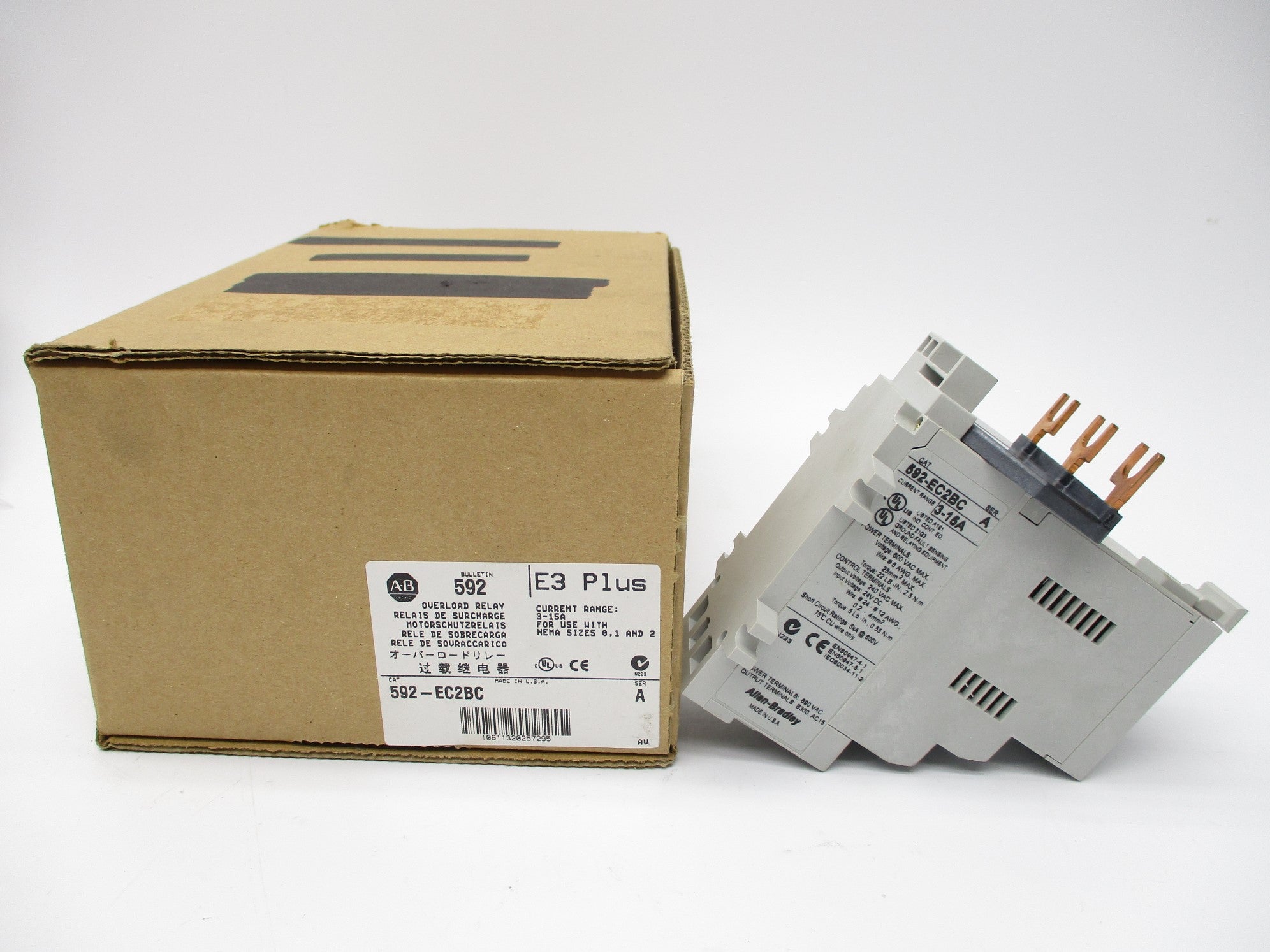 ALLEN BRADLEY 592-EC2BC SER. A 3-15A 24V (BR/WH) NSMP