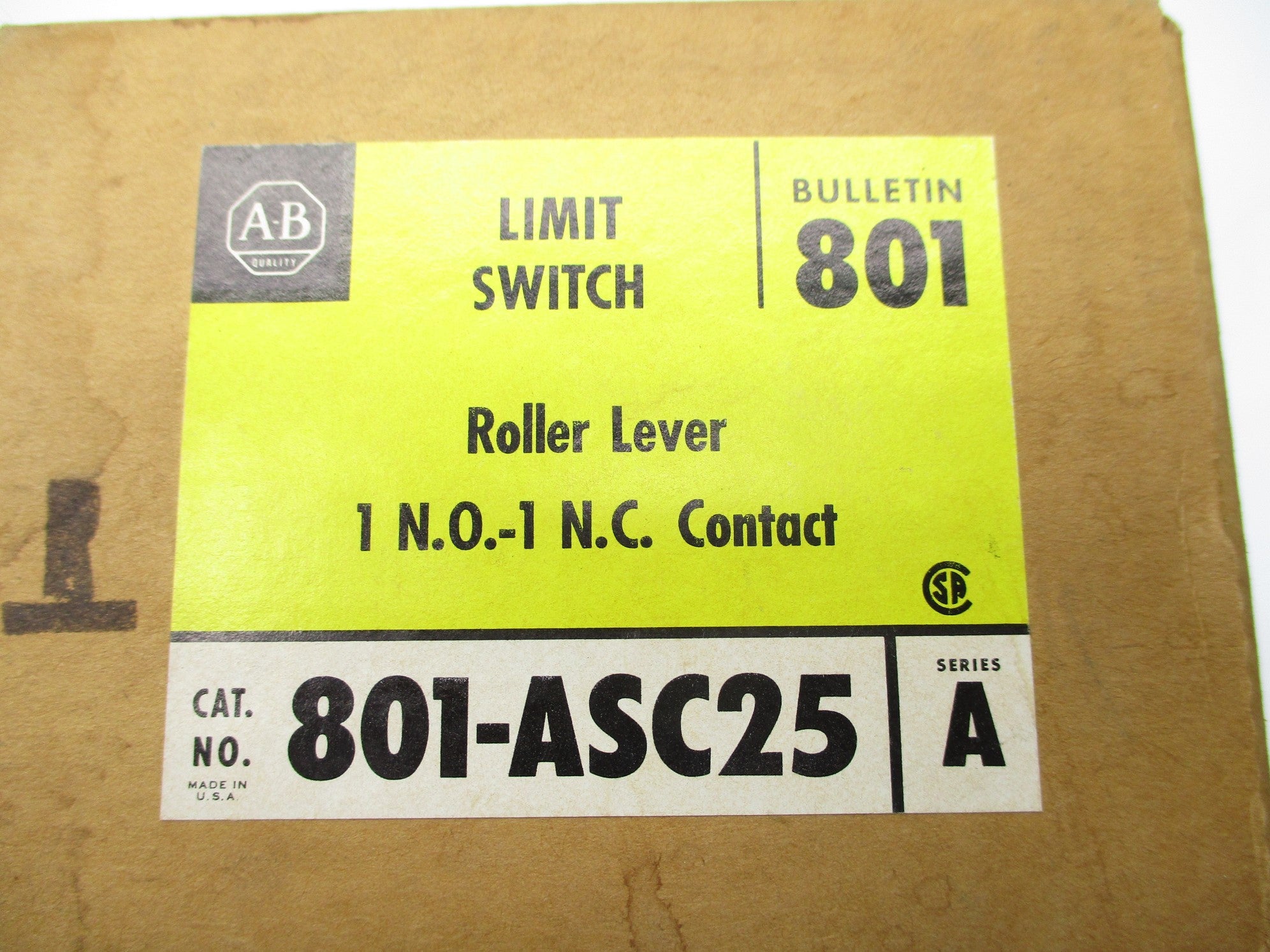 INDUSTRIAL SPARE PART 801-ASC25 SER. A 600VAC/DC (BK/YL) NSMP