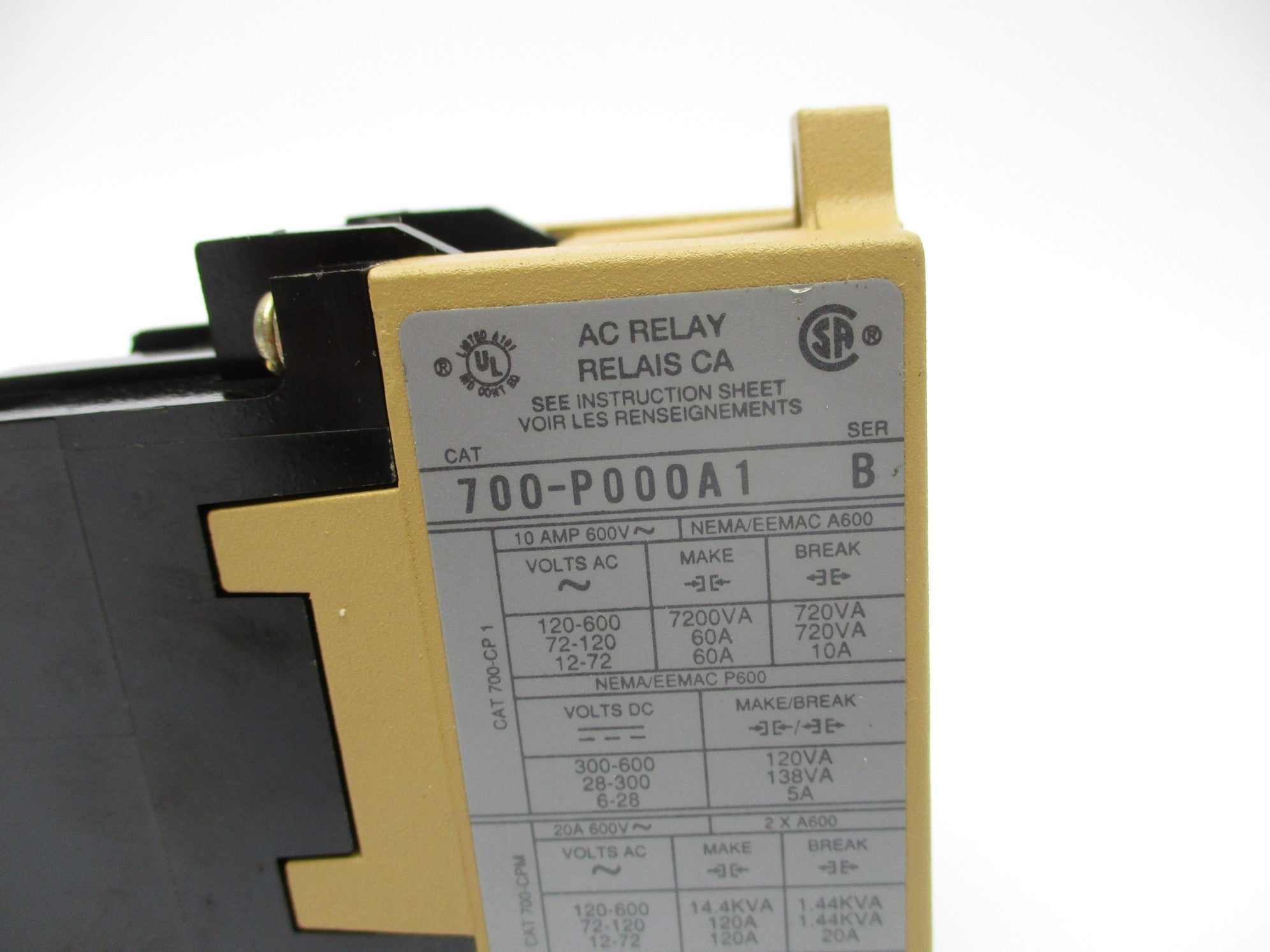 INDUSTRIAL SPARE PART 700-P000A1 SER. B 110/115-120V 60A NSNP