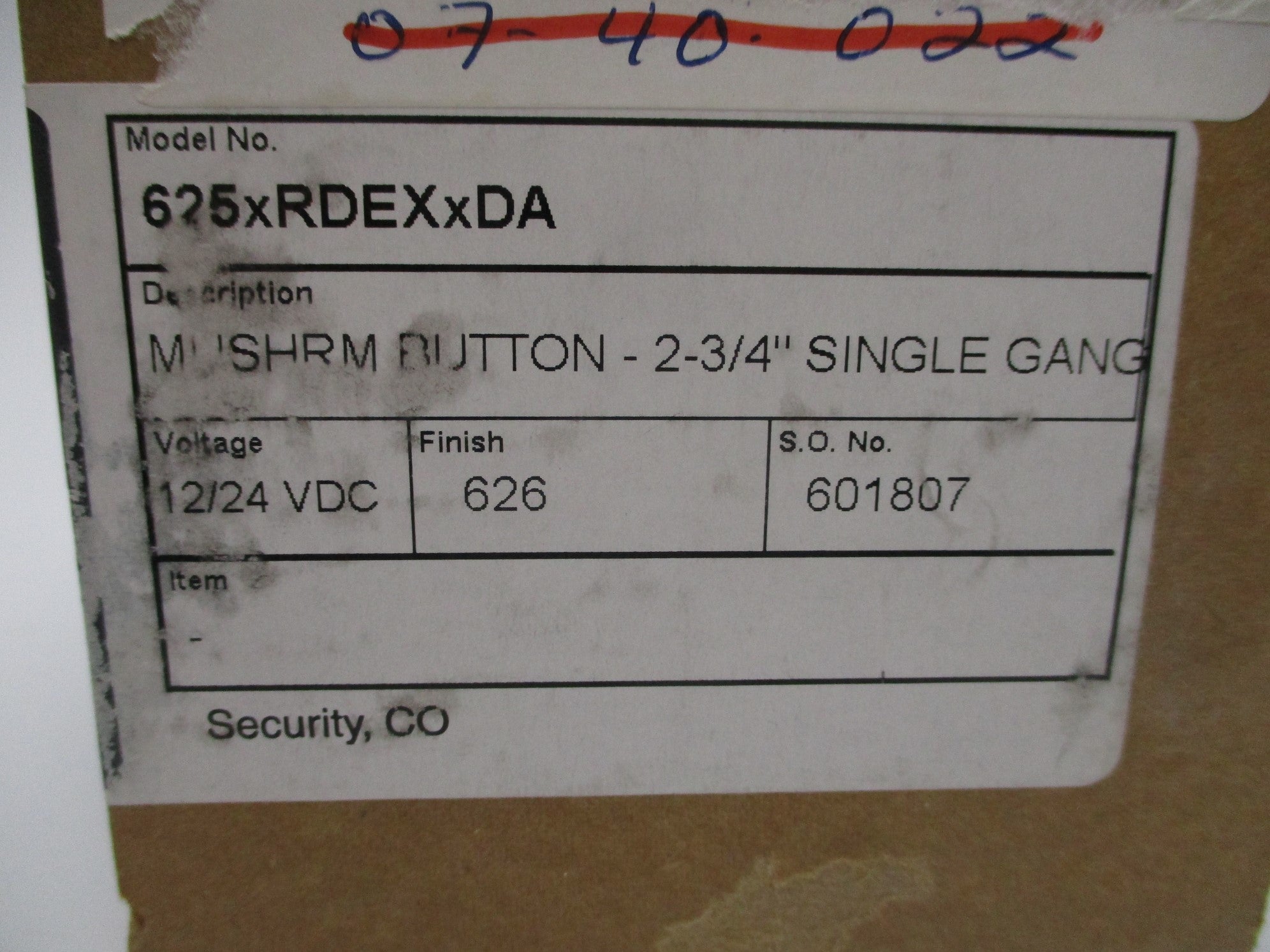 SCHLAGE 625XRDEXXDA NSMP