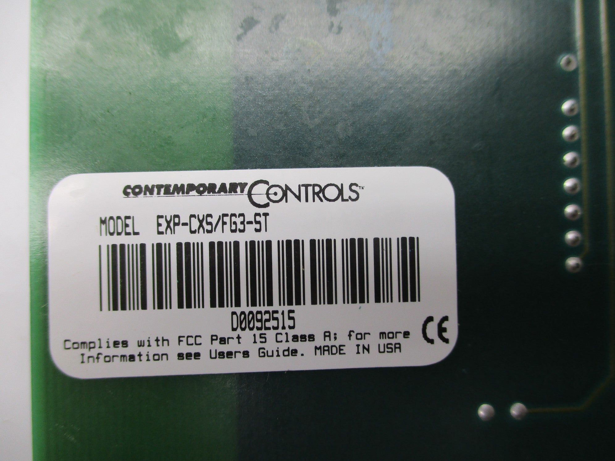 CONTEMPORARY CONTROLS EXP-CXS/FG3-ST UNMP