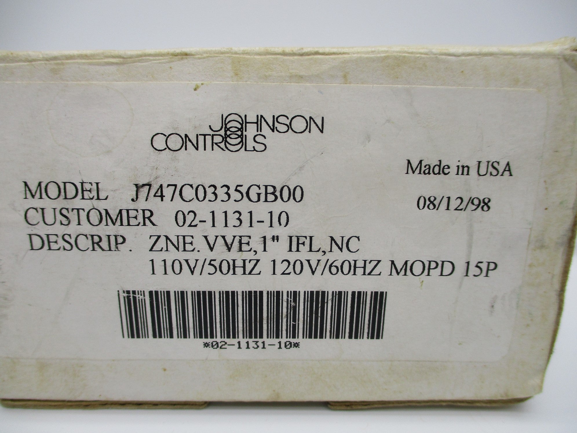 JOHNSON CONTROLS J747C0335GB00 NSMP