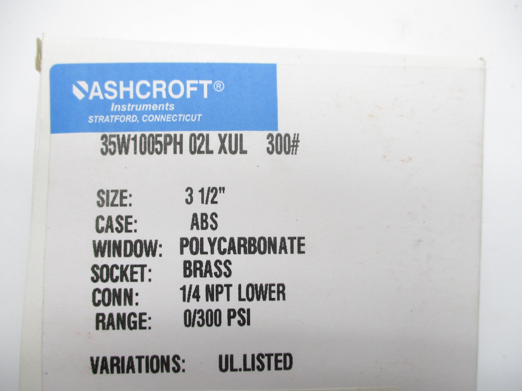 ASHCROFT 35W1005PH02LXUL300# NSMP