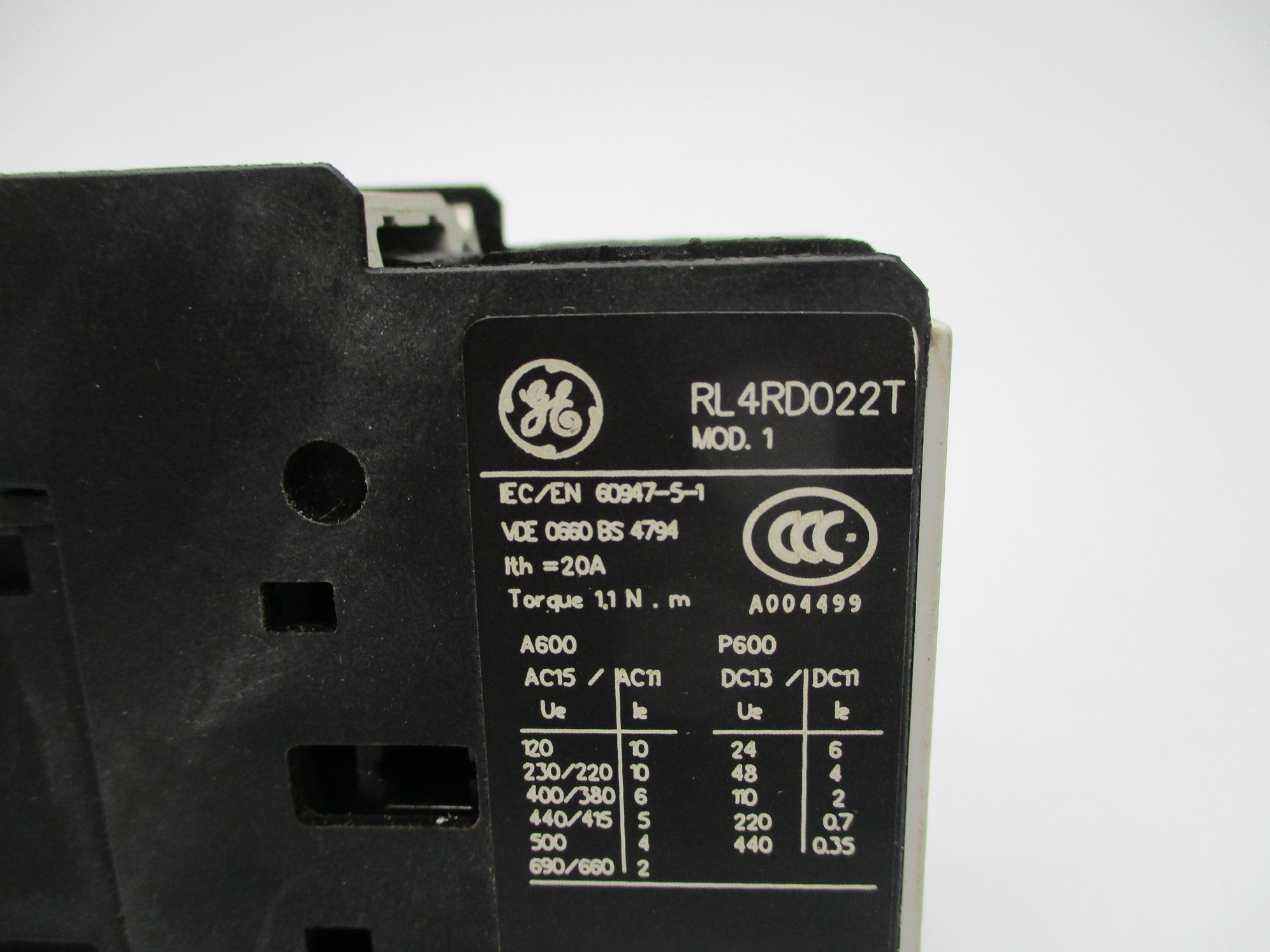 GENERAL ELECTRIC RL4RD022T 24VDC 20A NSNP