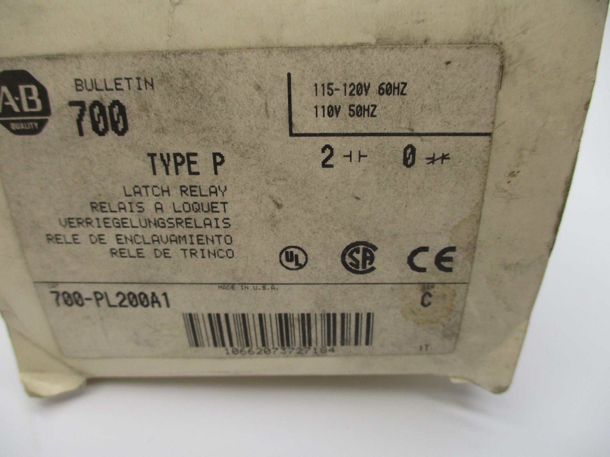 INDUSTRIAL SPARE PART 700-PL200A1 SER. C 110/120V 60A (WH) NSMP