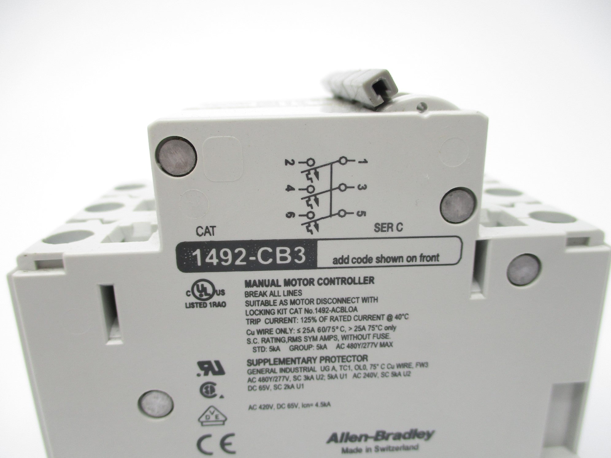 ALLEN BRADLEY 1492-CB3G200 SER. C 277VAC 20A NSNP
