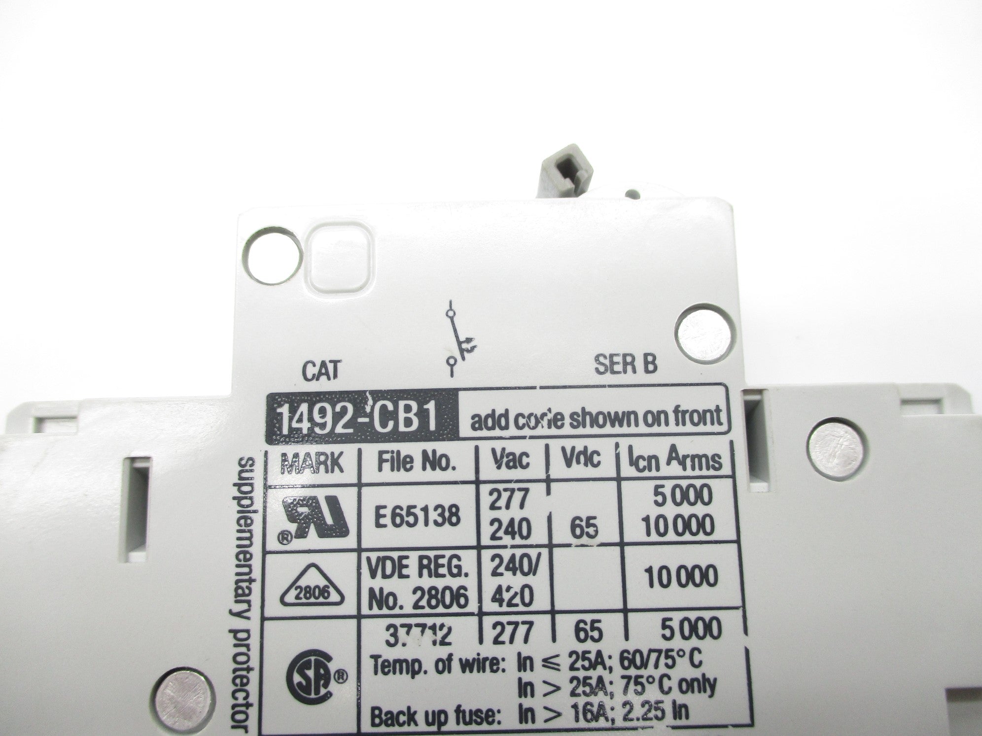 ALLEN BRADLEY 1492-CB1G010 SER. B 277V 1A NSNP