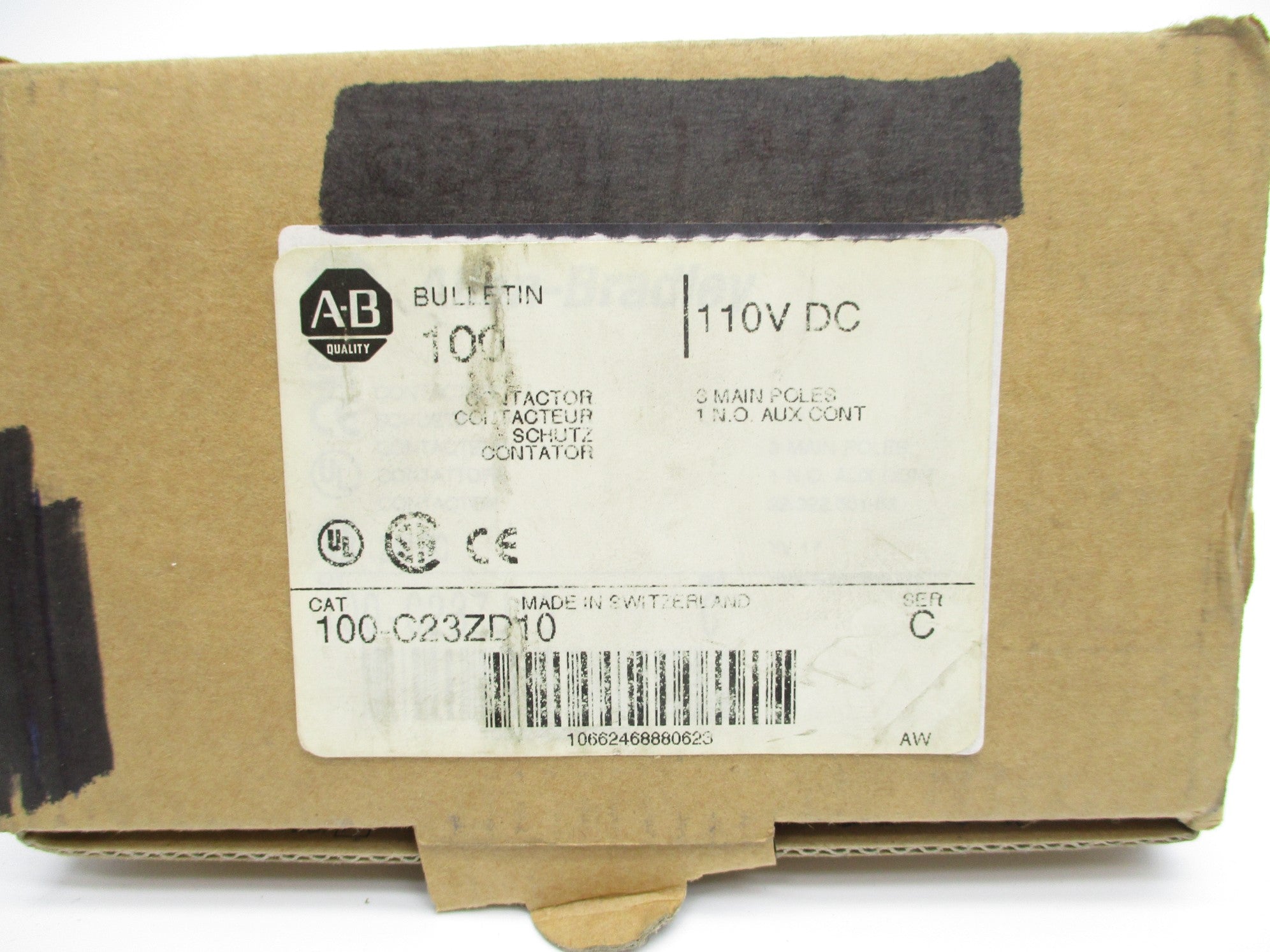 ALLEN BRADLEY 100-C23ZD10 SER. C 110VDC 30A (BR/WH) NSMP
