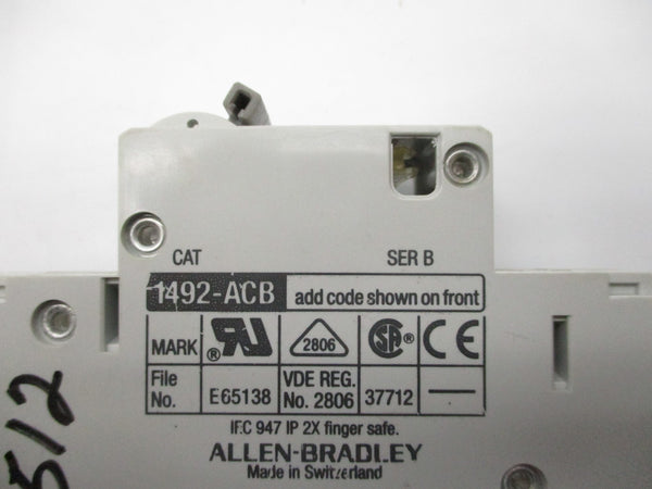 ALLEN BRADLEY 1492-ACBH1 SER. B 1A 277V (AS PICTURED) NSNP