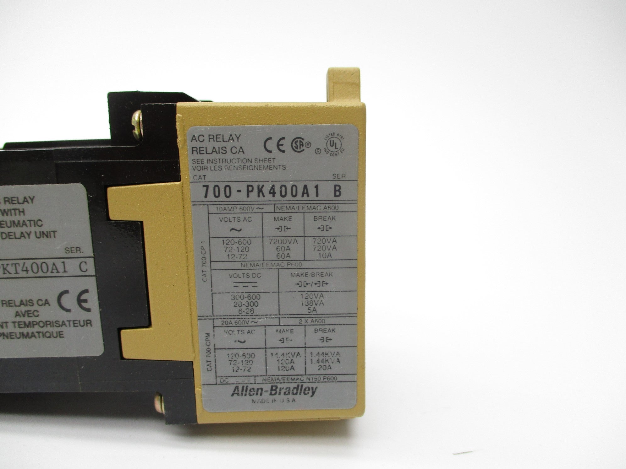 INDUSTRIAL SPARE PART 700-PKT400A1 SER. C 110/115-120V 10A NSNP