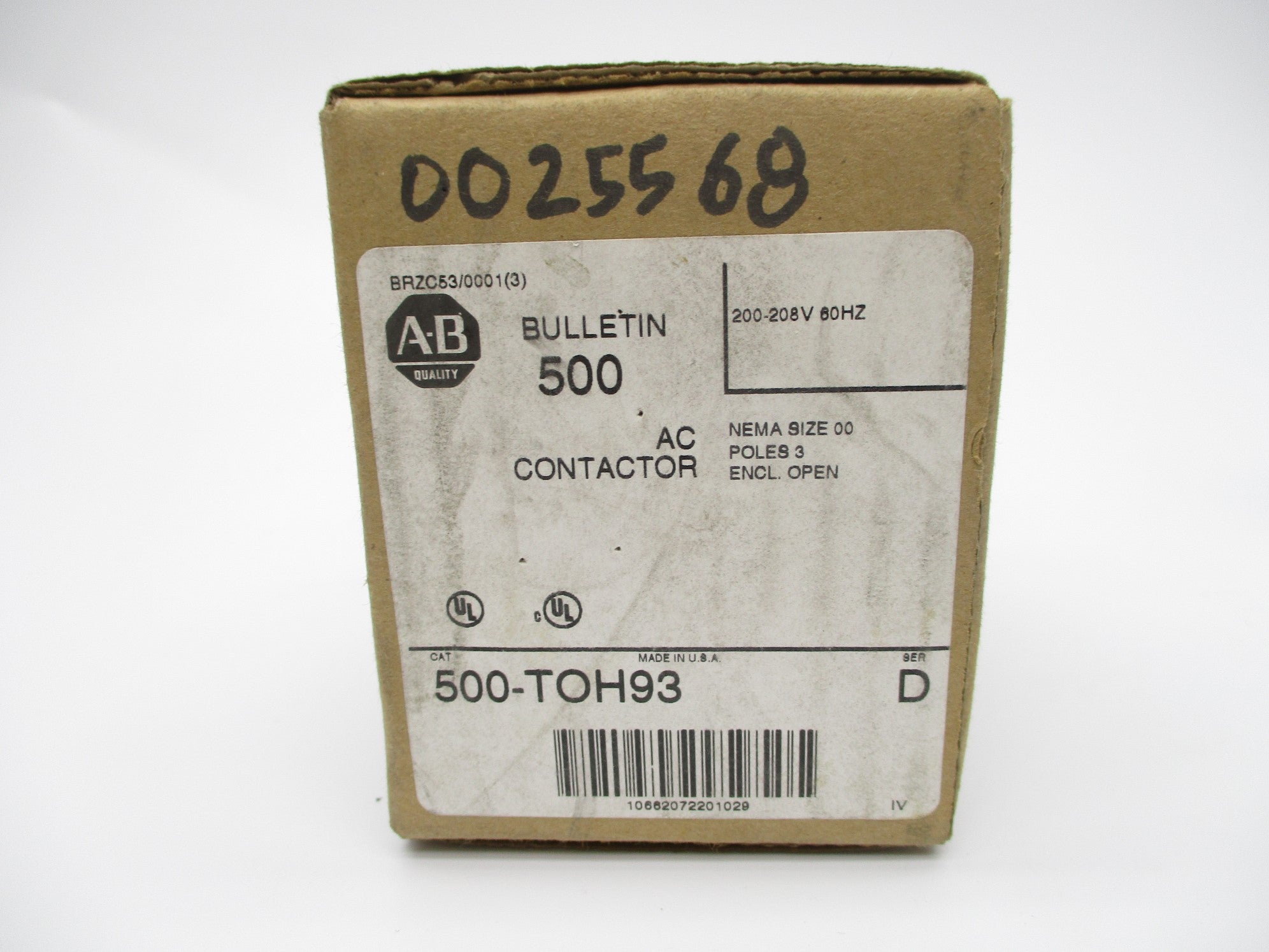 INDUSTRIAL SPARE PART 500-TOH93 SER. D (BR/WH) 208V NSMP