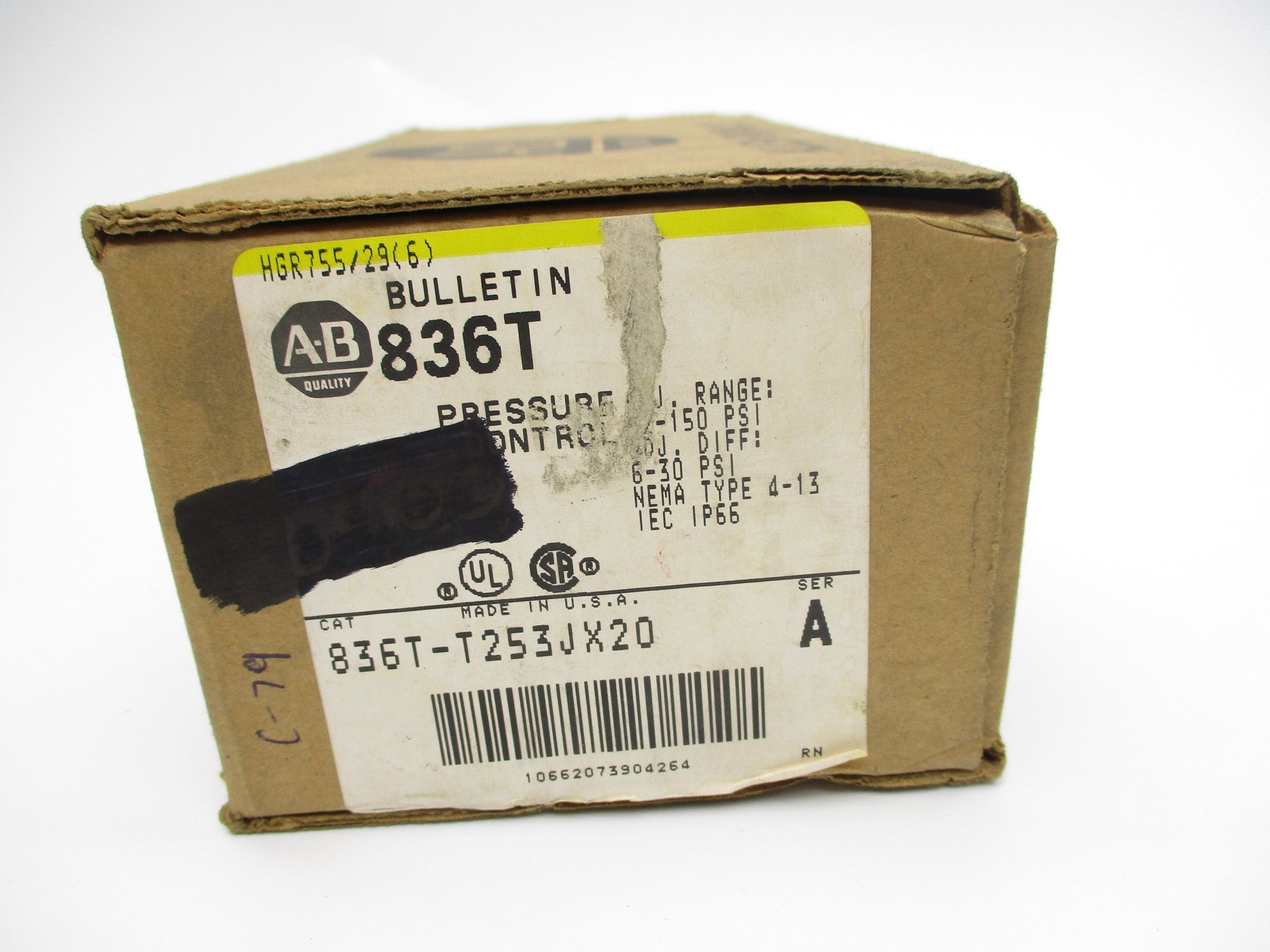 INDUSTRIAL SPARE PART 836T-T253JX20 SER. A 120-600VAC 60A 12-150PSI (BR/YL) NSMP