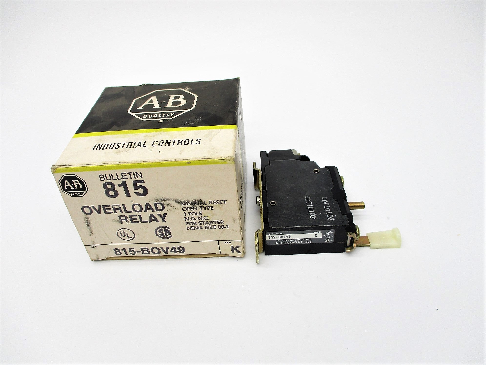 ALLEN BRADLEY 815-BOV49 SER. K (BK/YL) NSMP