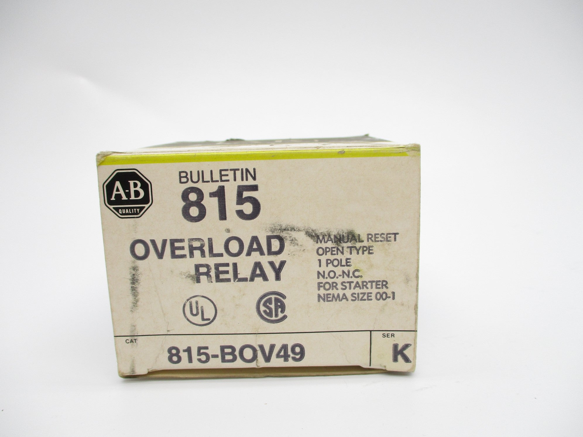 ALLEN BRADLEY 815-BOV49 SER. K (BK/YL) NSMP