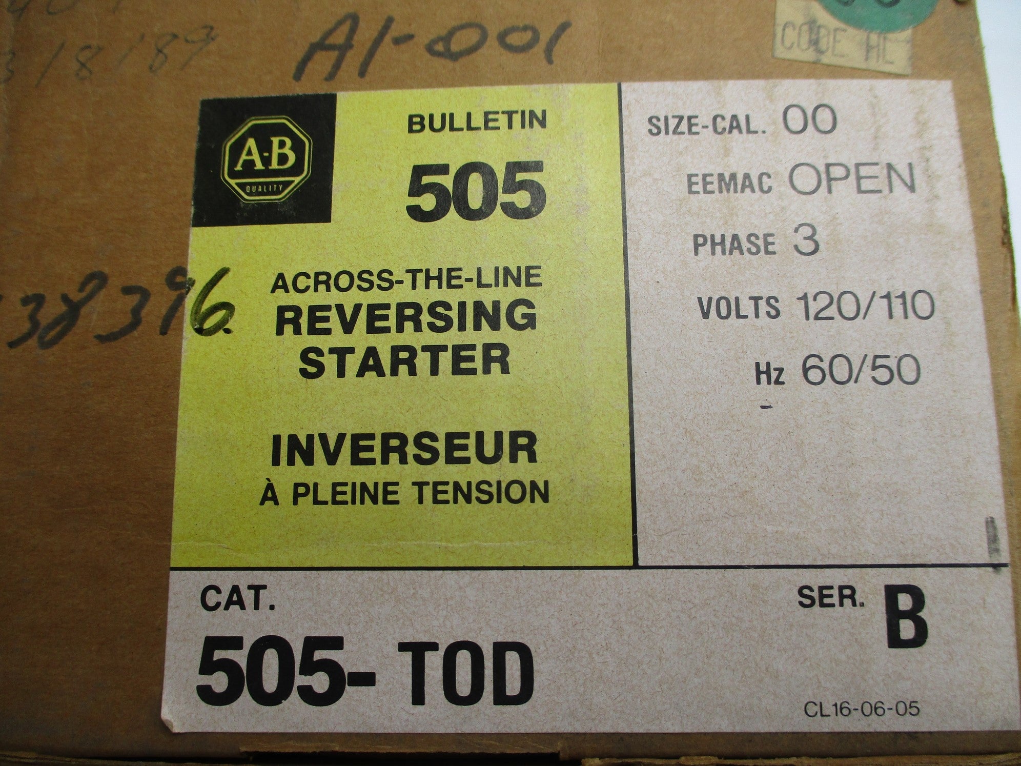 INDUSTRIAL SPARE PART 505-TOD SER. B (BR/YL) NSMP
