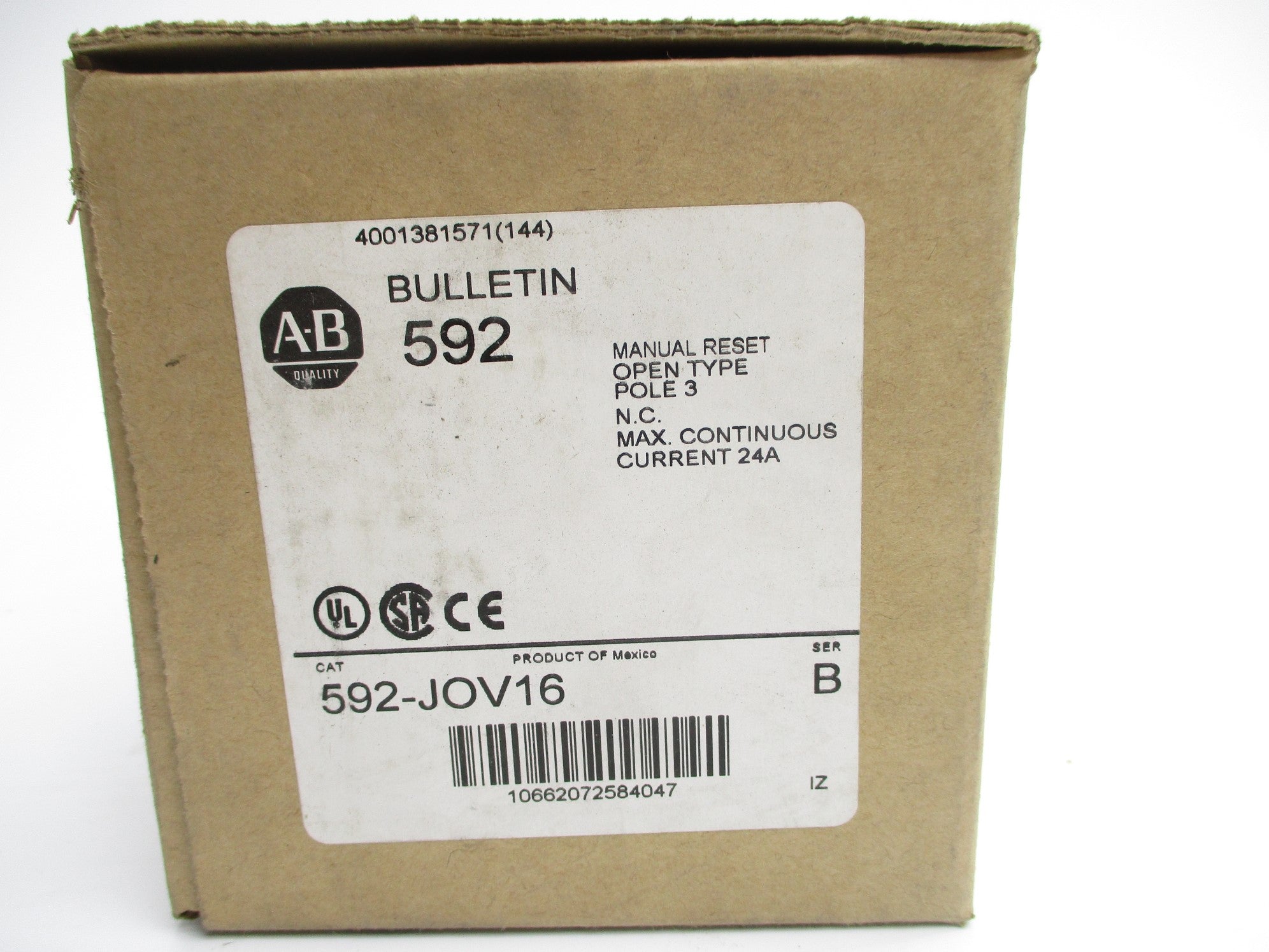 ALLEN BRADLEY 592-JOV16 SER. B 24A (BR/WH) NSMP