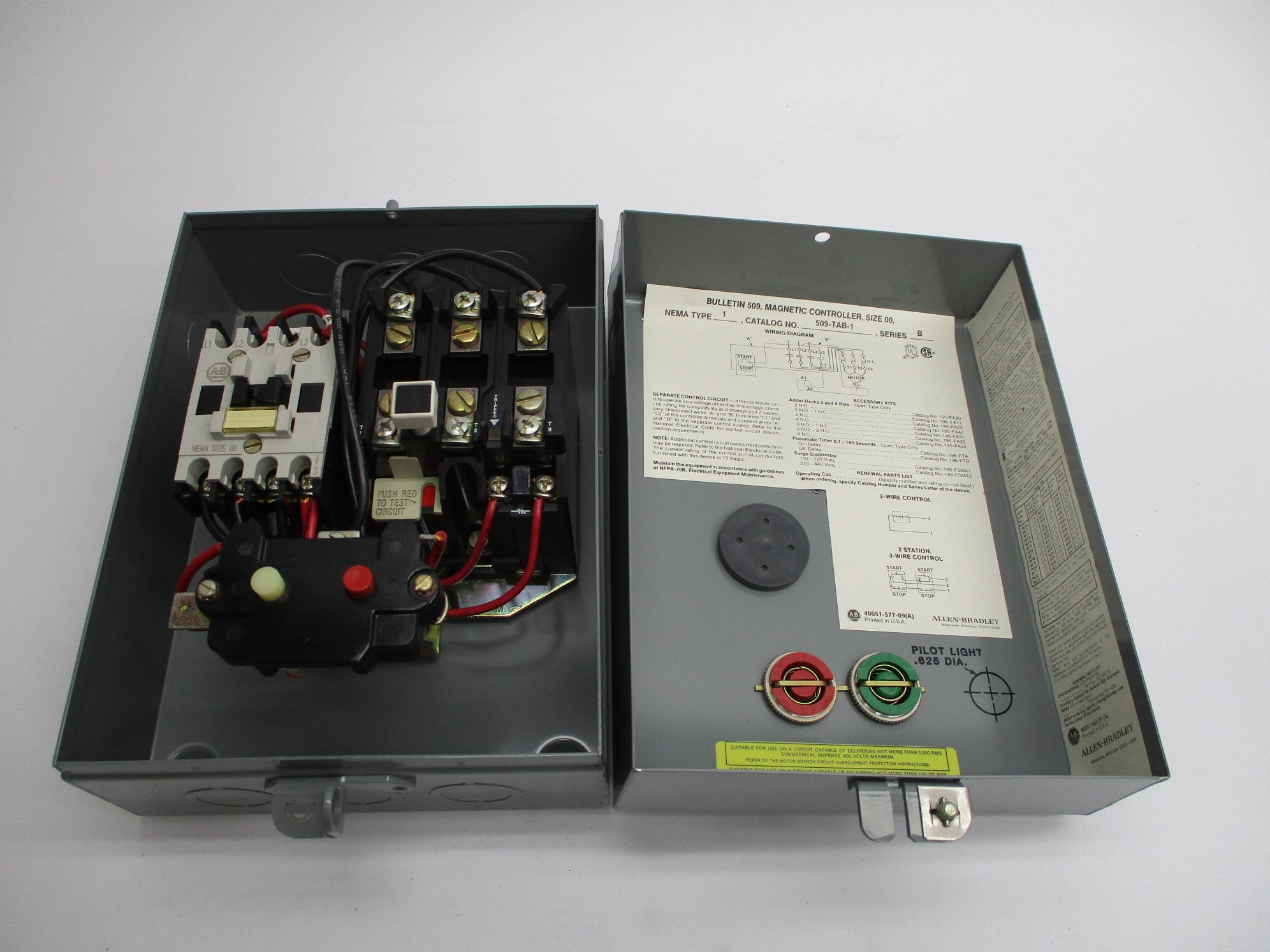 ALLEN BRADLEY 509-TAB-1 SER. B (BR/YL) NSMP