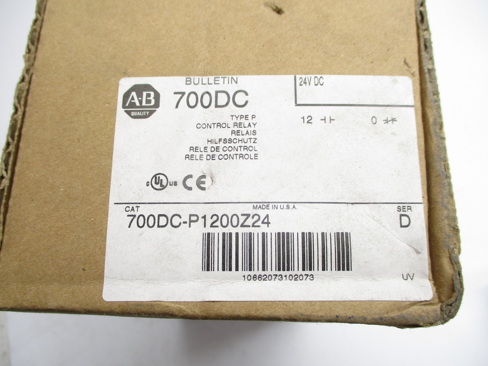 ALLEN BRADLEY 700DC-P1200Z24 SER. D 24V (BR/WH) NSMP
