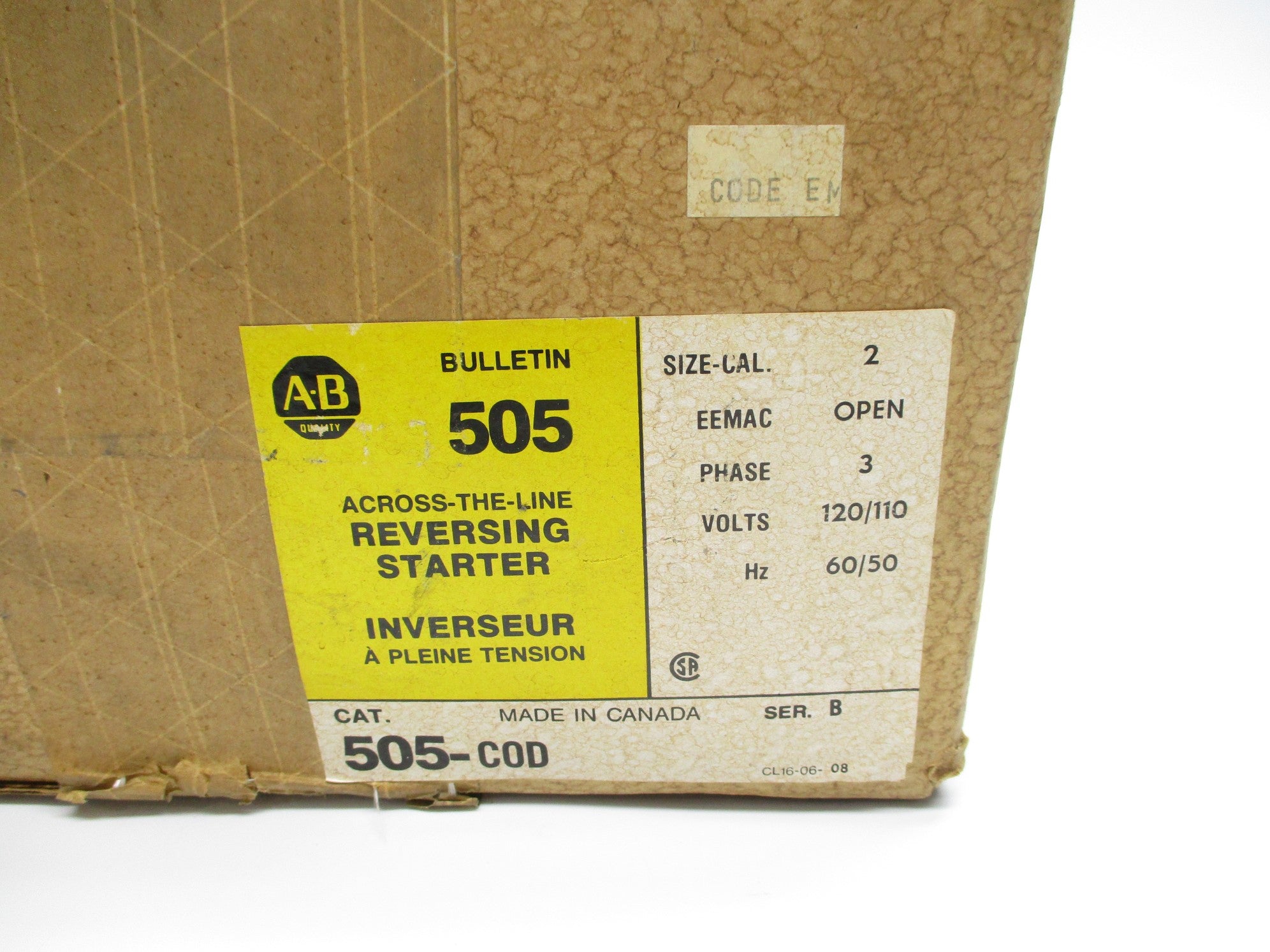 INDUSTRIAL SPARE PART 505-COD SER. B (BR/YL) NSMP