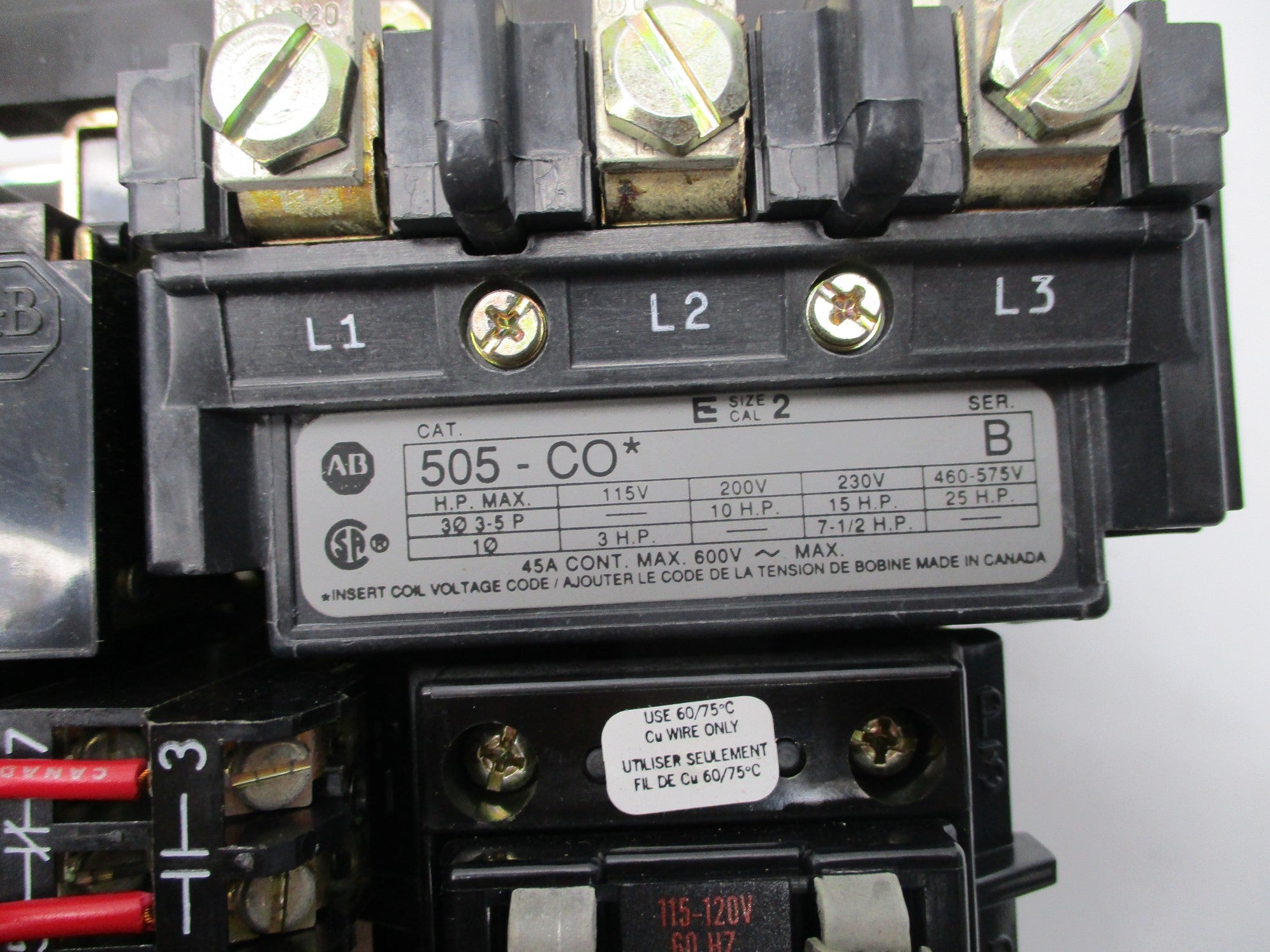 ALLEN BRADLEY 505-COD SER. B NSNP