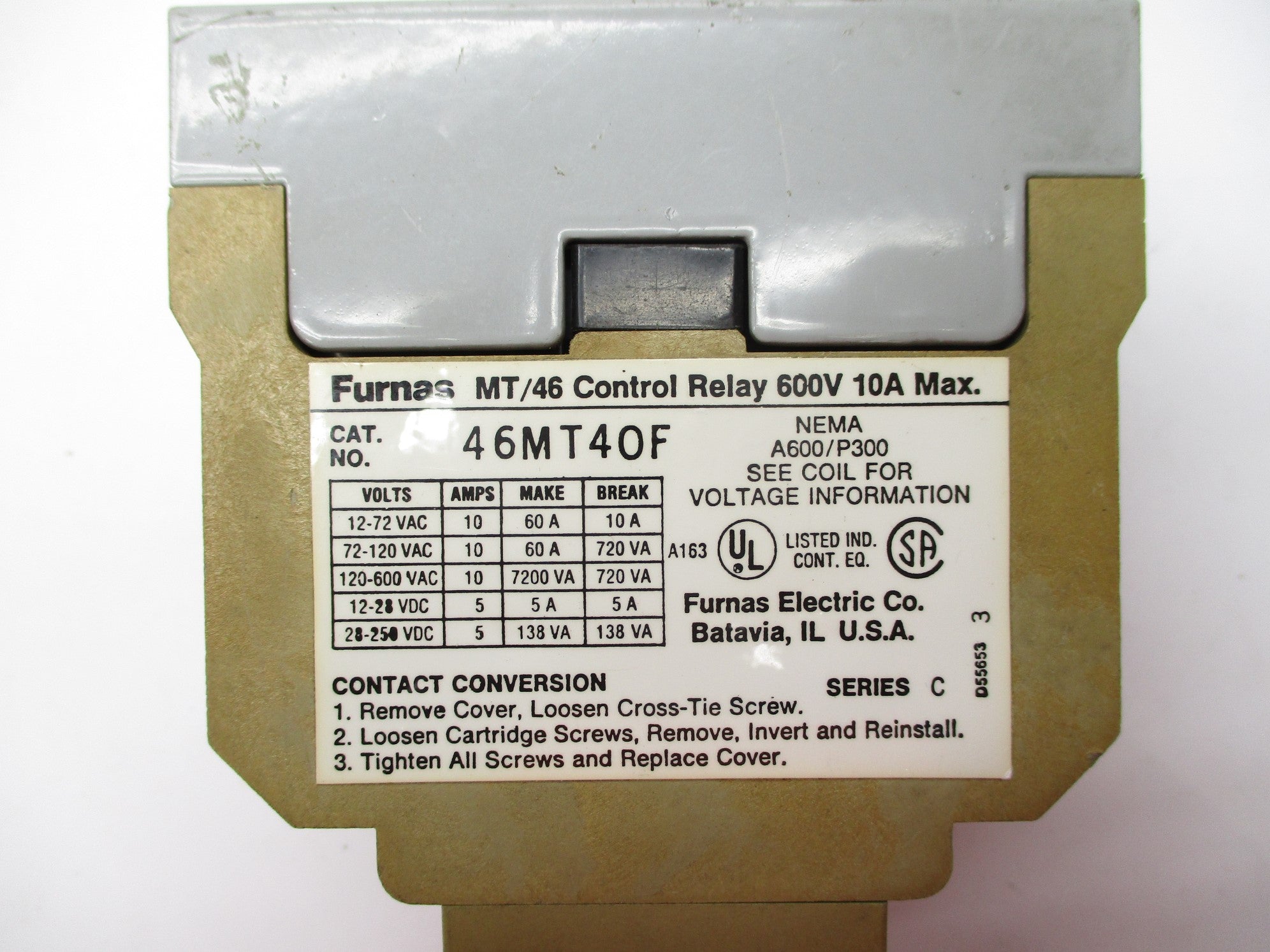 FURNAS 46MT40F SER. C 120V 10A UNMP
