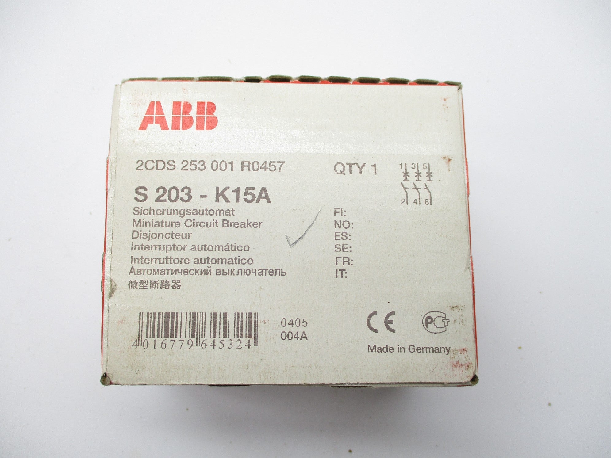 ABB S203-K15A 15A 400V NSMP