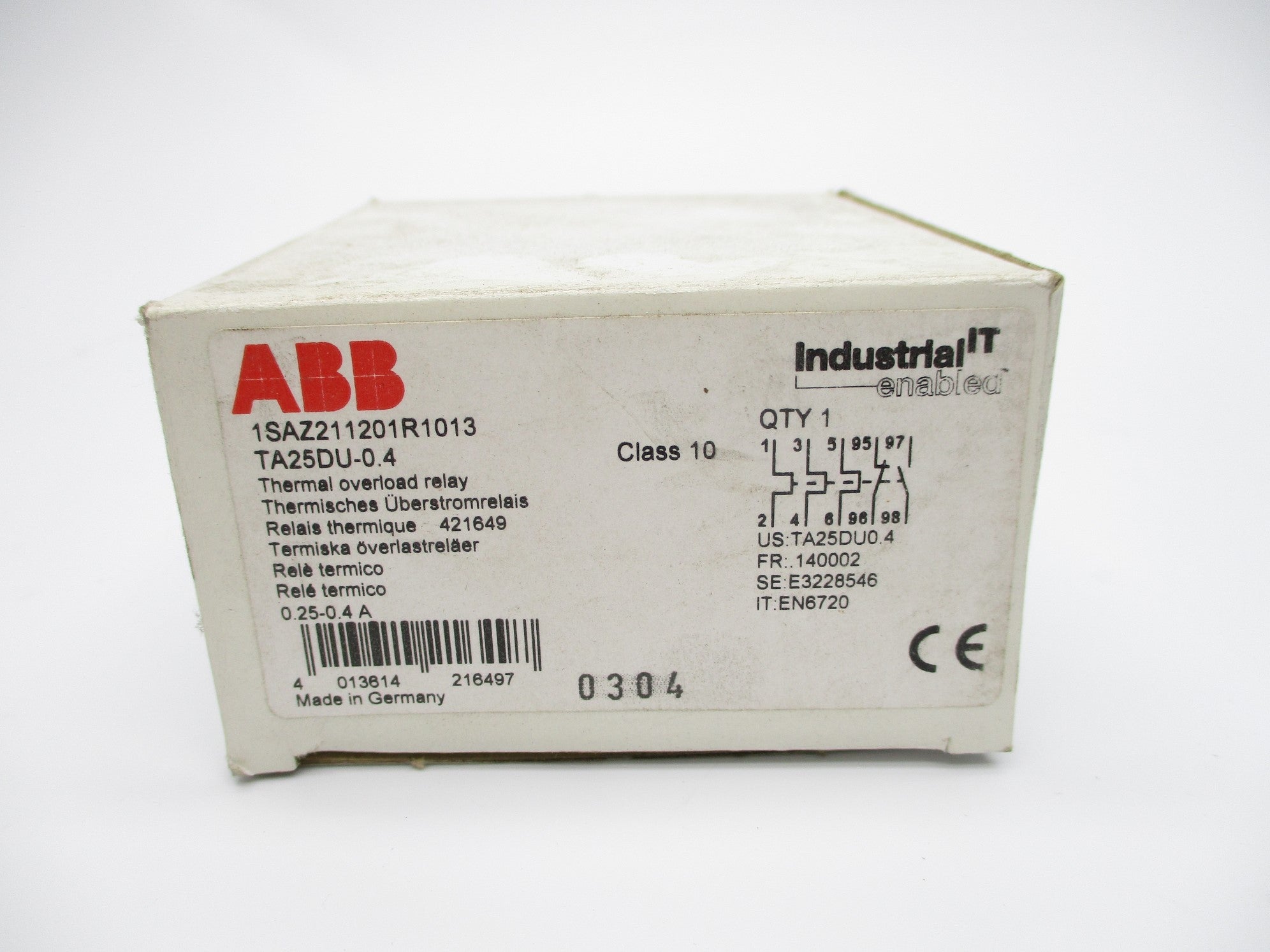 ABB TA25DU-0.4 1SAZ211201R1013 0.25-0.4A NSMP