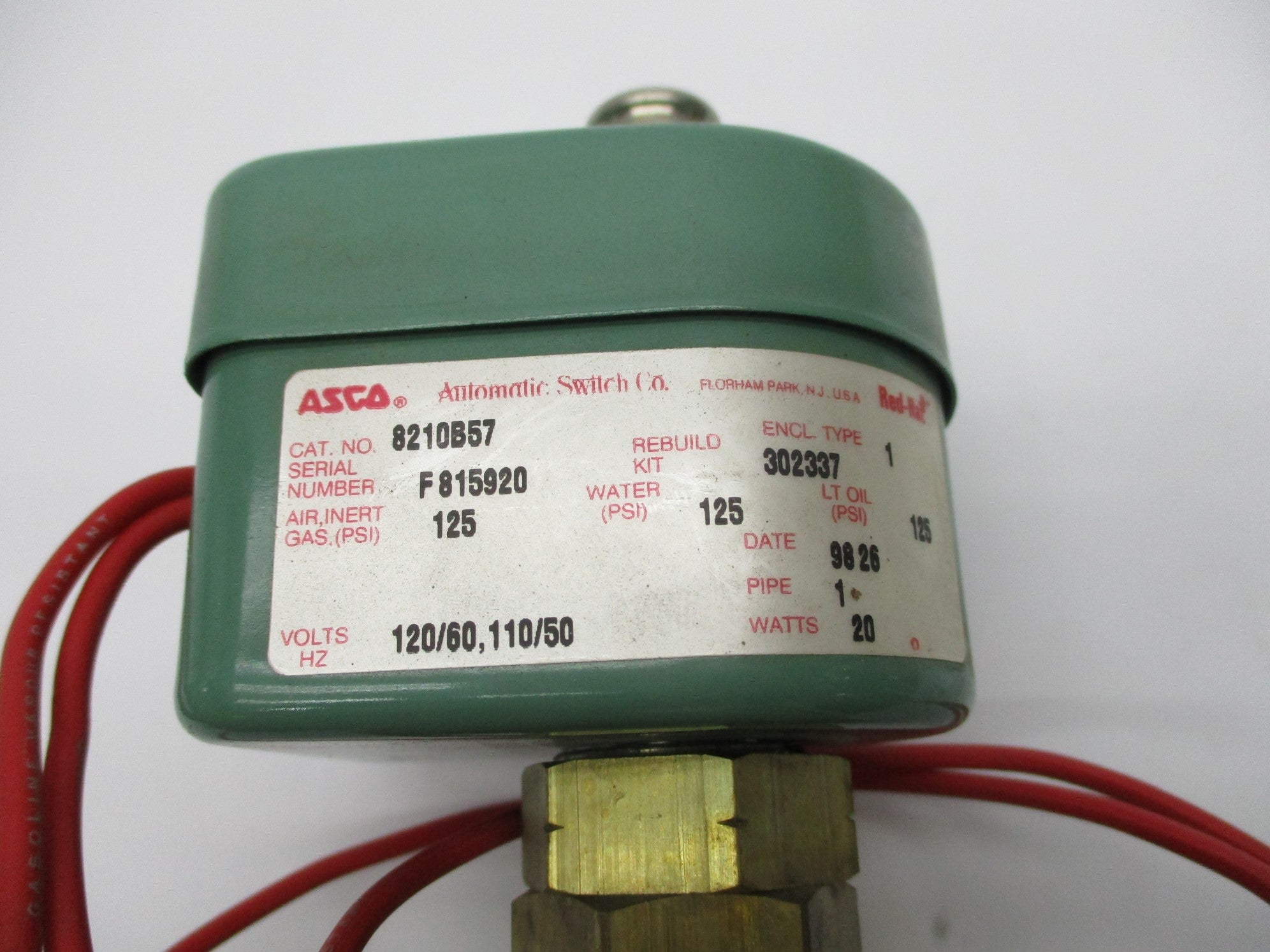 ASCO 8210B57 110/120V 125PSI 1" NSNP