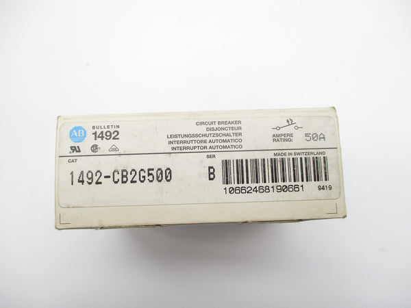 ALLEN BRADLEY 1492-CB2G500 SER. B 50A 277V NSMP
