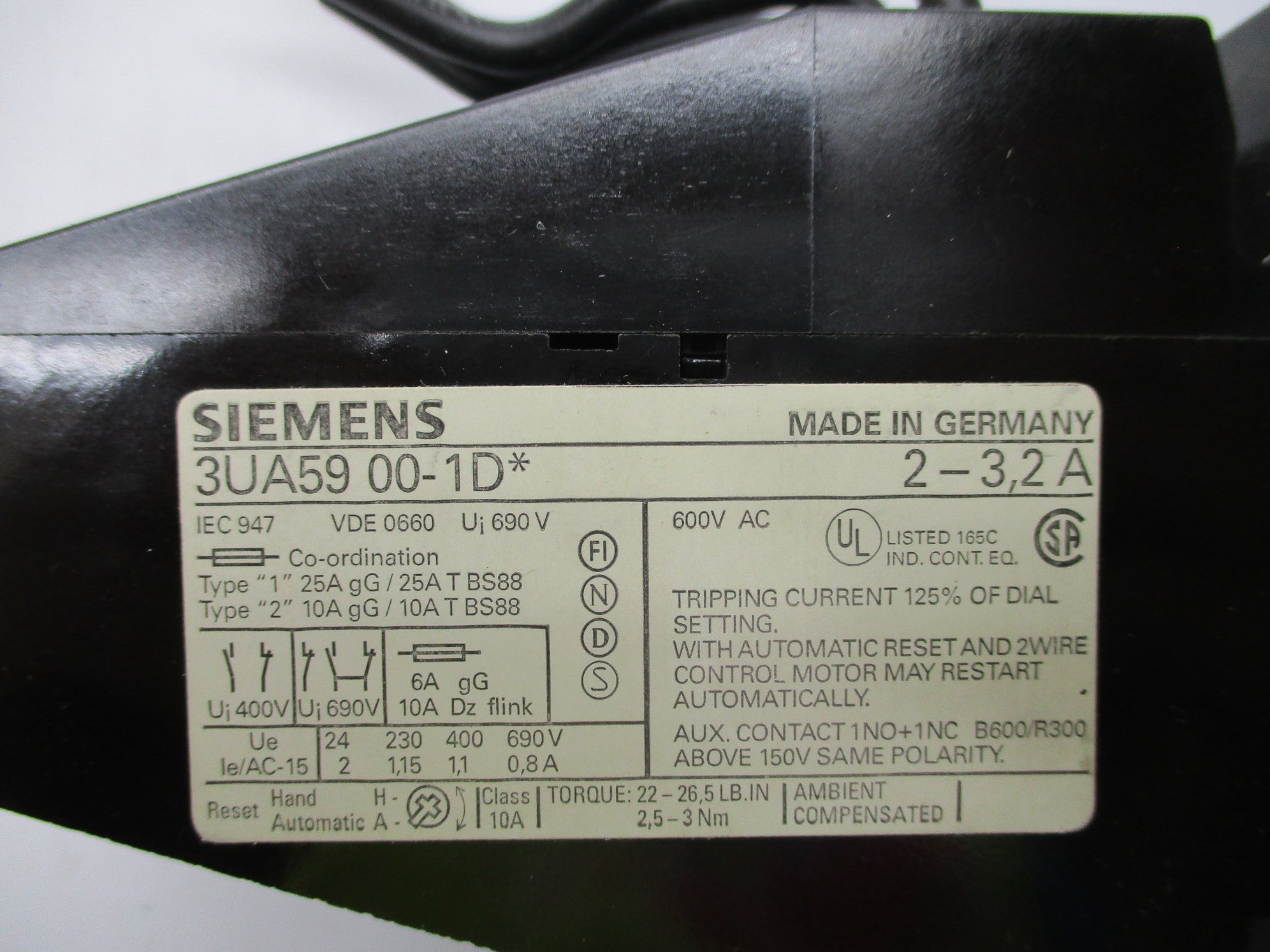 SIEMENS 3UA5900-1D 2-3.2A NSNP
