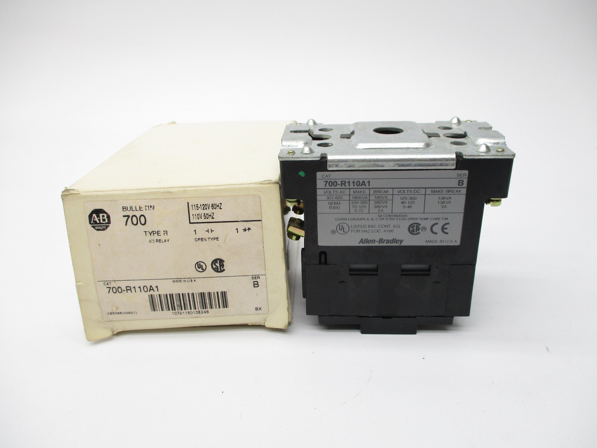 ALLEN BRADLEY 700-R110A1 SER. B 110/120V (WH) NSMP
